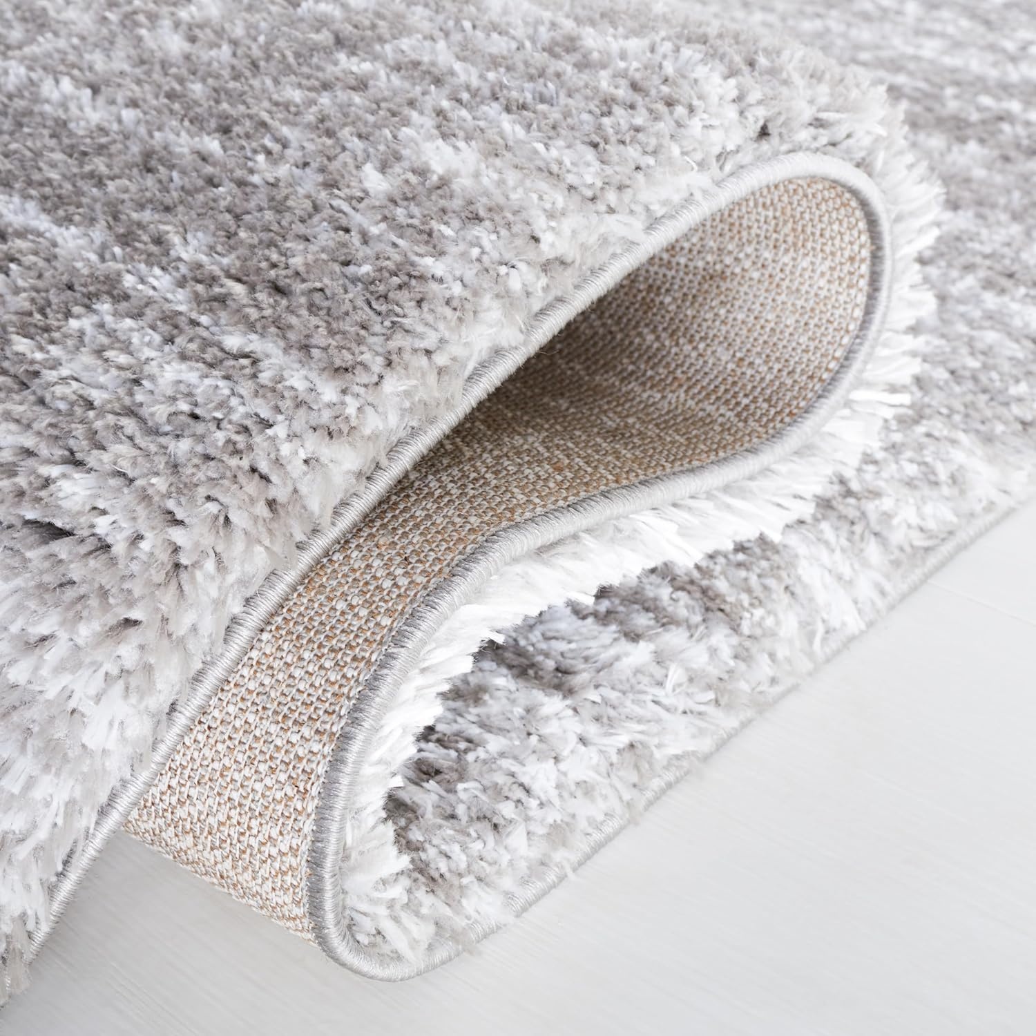 image:imageSAFAVIEH Area Rug 8x10 Jasmine Shag Collection Large Light Grey amp Ivory NonShedding amp Easy Cleaning Ultra Plush Thick Pile Ideal for Living Room Bedroom Dining Space JSM100FGreyIvory
