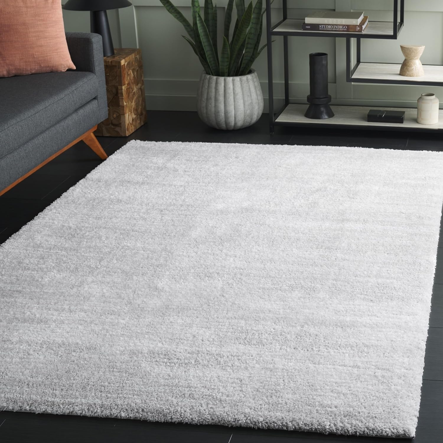 image:imageSAFAVIEH Area Rug 8x10 Jasmine Shag Collection Large Light Grey amp Ivory NonShedding amp Easy Cleaning Ultra Plush Thick Pile Ideal for Living Room Bedroom Dining Space JSM100FLight GreyIvory