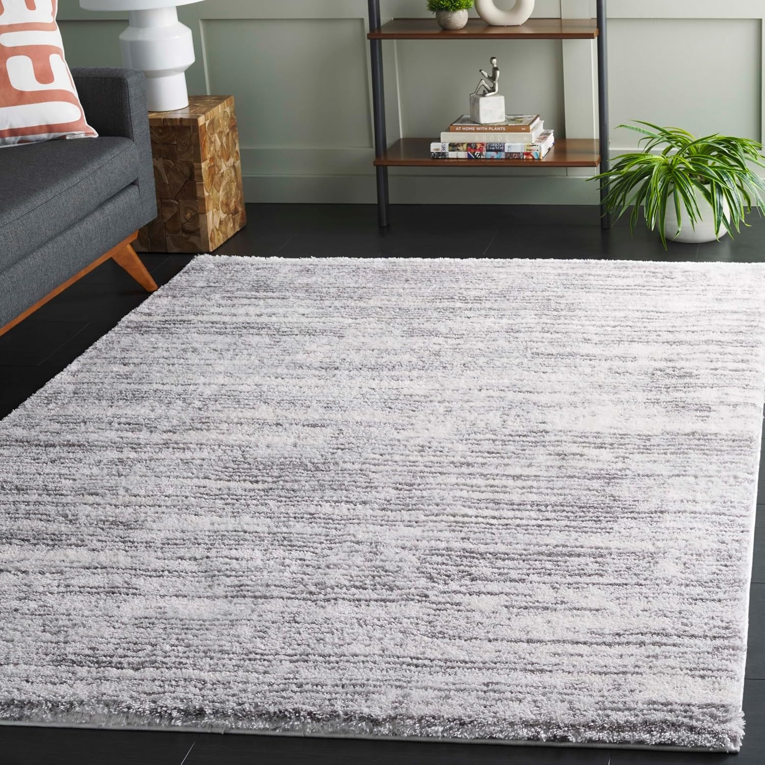 image:imageSAFAVIEH Area Rug 8x10 Jasmine Shag Collection Large Light Grey amp Ivory NonShedding amp Easy Cleaning Ultra Plush Thick Pile Ideal for Living Room Bedroom Dining Space JSM100FIvoryGrey