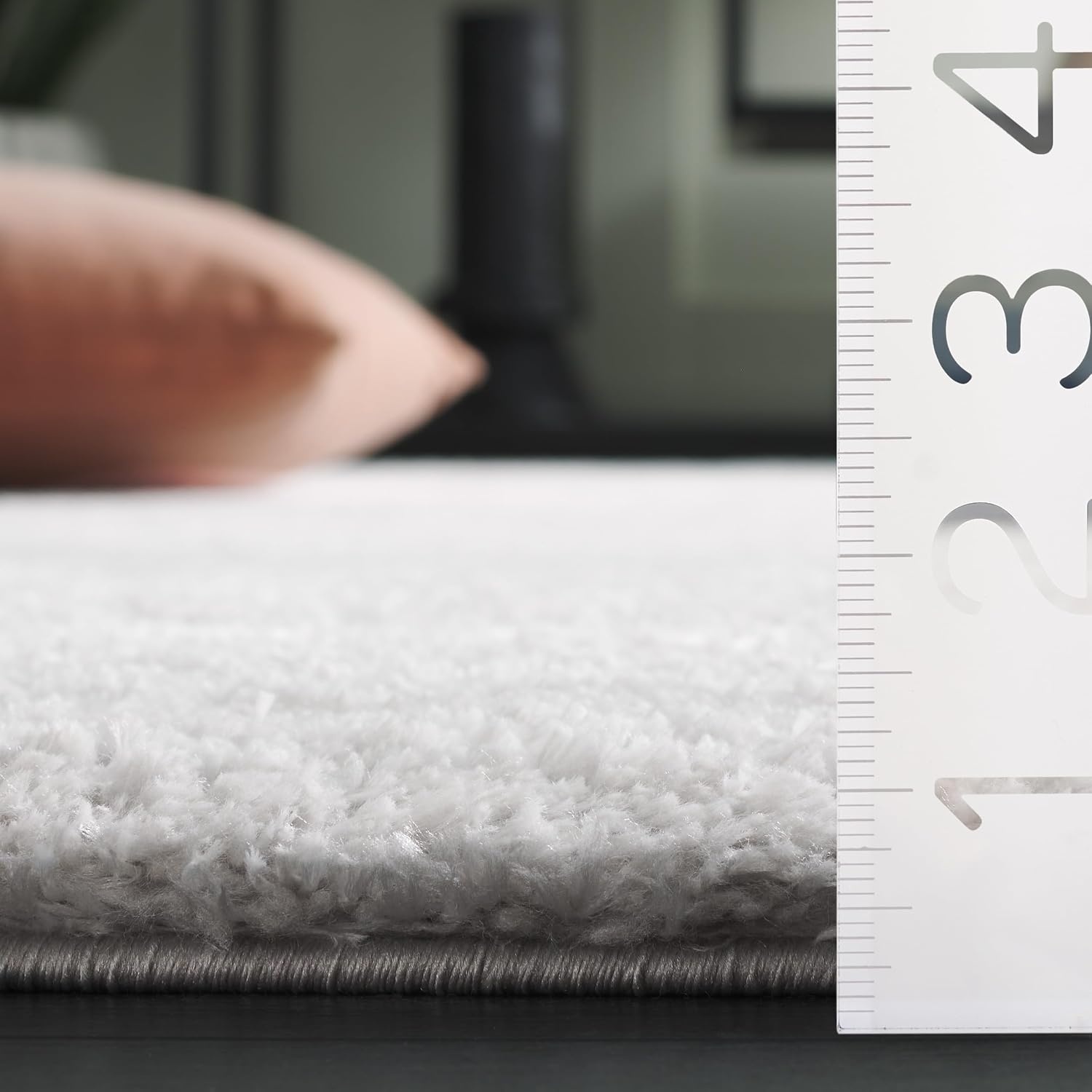 image:imageSAFAVIEH Area Rug 8x10 Jasmine Shag Collection Large Light Grey amp Ivory NonShedding amp Easy Cleaning Ultra Plush Thick Pile Ideal for Living Room Bedroom Dining Space JSM100FLight GreyIvory