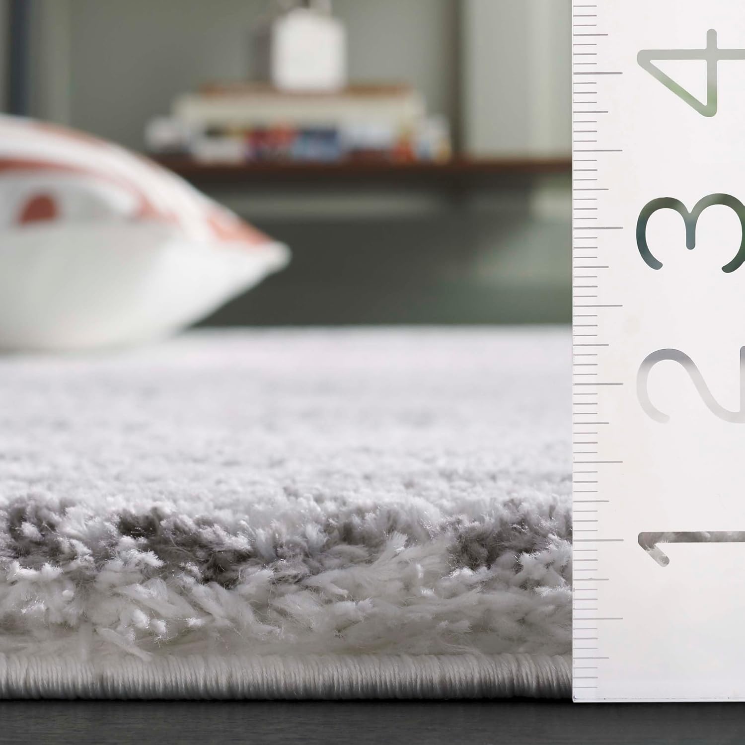 image:imageSAFAVIEH Area Rug 8x10 Jasmine Shag Collection Large Light Grey amp Ivory NonShedding amp Easy Cleaning Ultra Plush Thick Pile Ideal for Living Room Bedroom Dining Space JSM100FIvoryGrey