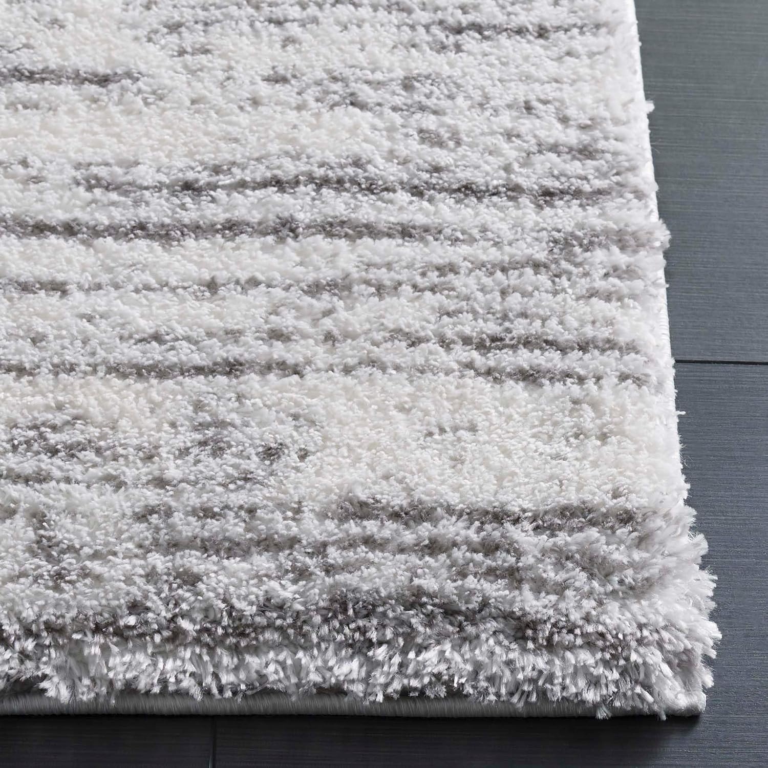 image:imageSAFAVIEH Area Rug 8x10 Jasmine Shag Collection Large Light Grey amp Ivory NonShedding amp Easy Cleaning Ultra Plush Thick Pile Ideal for Living Room Bedroom Dining Space JSM100FIvoryGrey