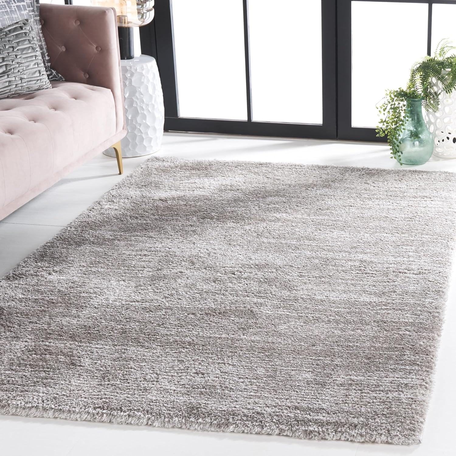 image:imageSAFAVIEH Area Rug 8x10 Jasmine Shag Collection Large Light Grey amp Ivory NonShedding amp Easy Cleaning Ultra Plush Thick Pile Ideal for Living Room Bedroom Dining Space JSM100FGreyIvory