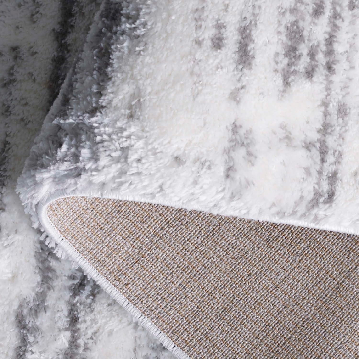 image:imageSAFAVIEH Area Rug 8x10 Jasmine Shag Collection Large Light Grey amp Ivory NonShedding amp Easy Cleaning Ultra Plush Thick Pile Ideal for Living Room Bedroom Dining Space JSM100FIvoryGrey