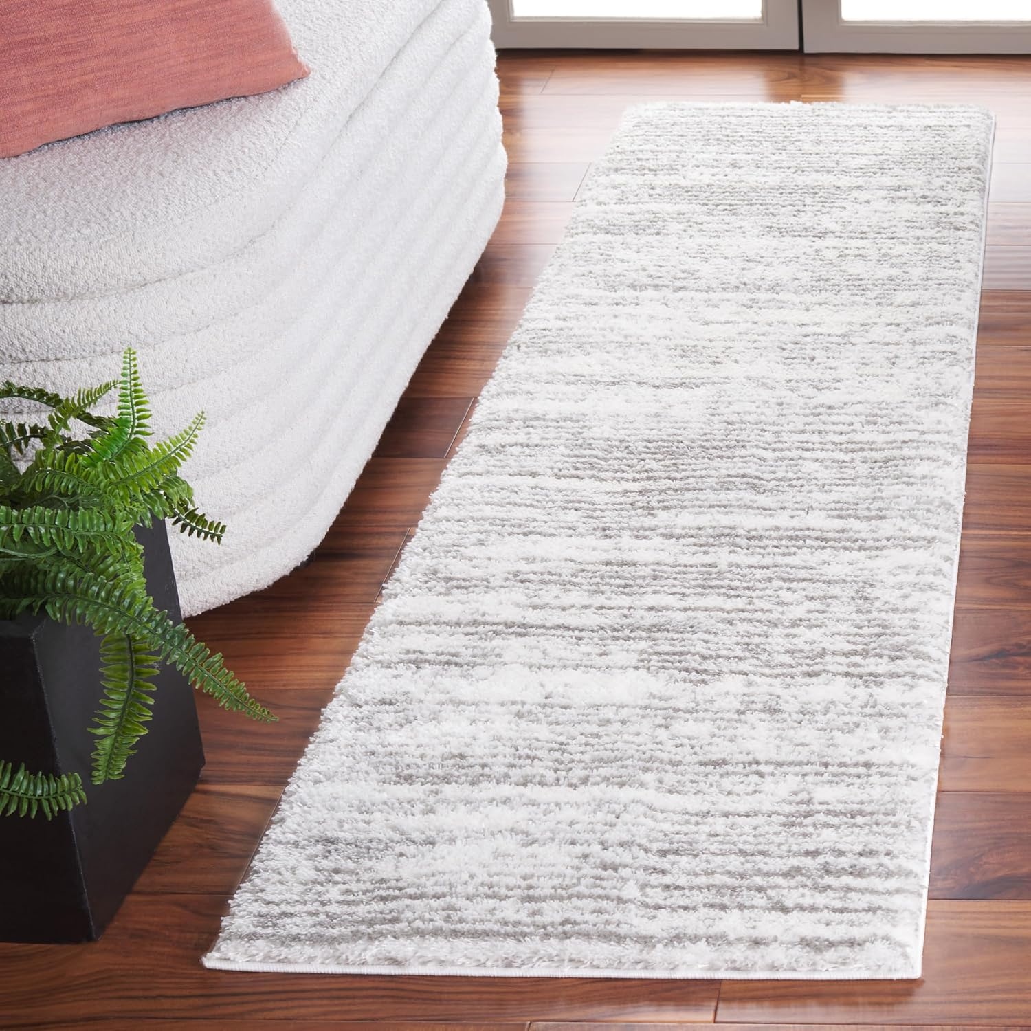 image:imageSAFAVIEH Area Rug 8x10 Jasmine Shag Collection Large Light Grey amp Ivory NonShedding amp Easy Cleaning Ultra Plush Thick Pile Ideal for Living Room Bedroom Dining Space JSM100FIvoryGrey