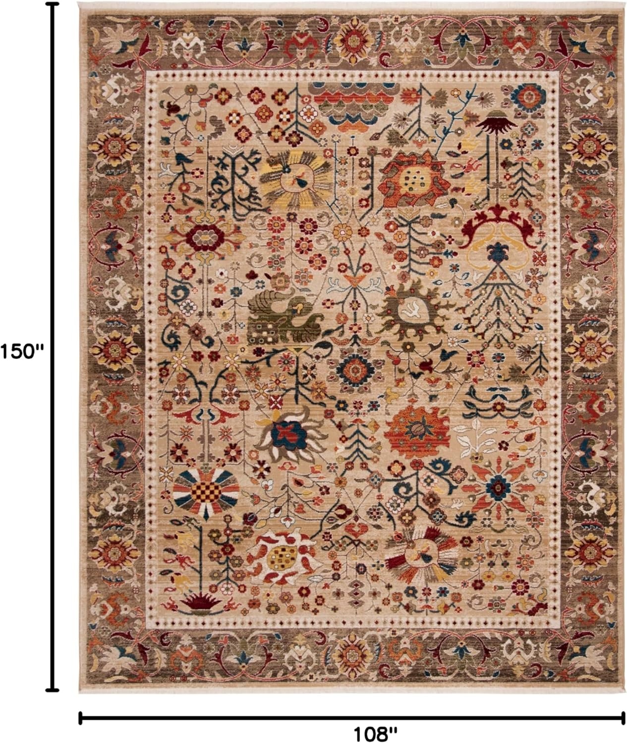 image:imageSAFAVIEH Area Rug 8x10 Kashan Collection Large Beige amp Taupe Traditional Oriental Design NonShedding amp Easy Cleaning Ideal for Living Room Bedroom Office Dining Space KSN303KBeigeTaupe
