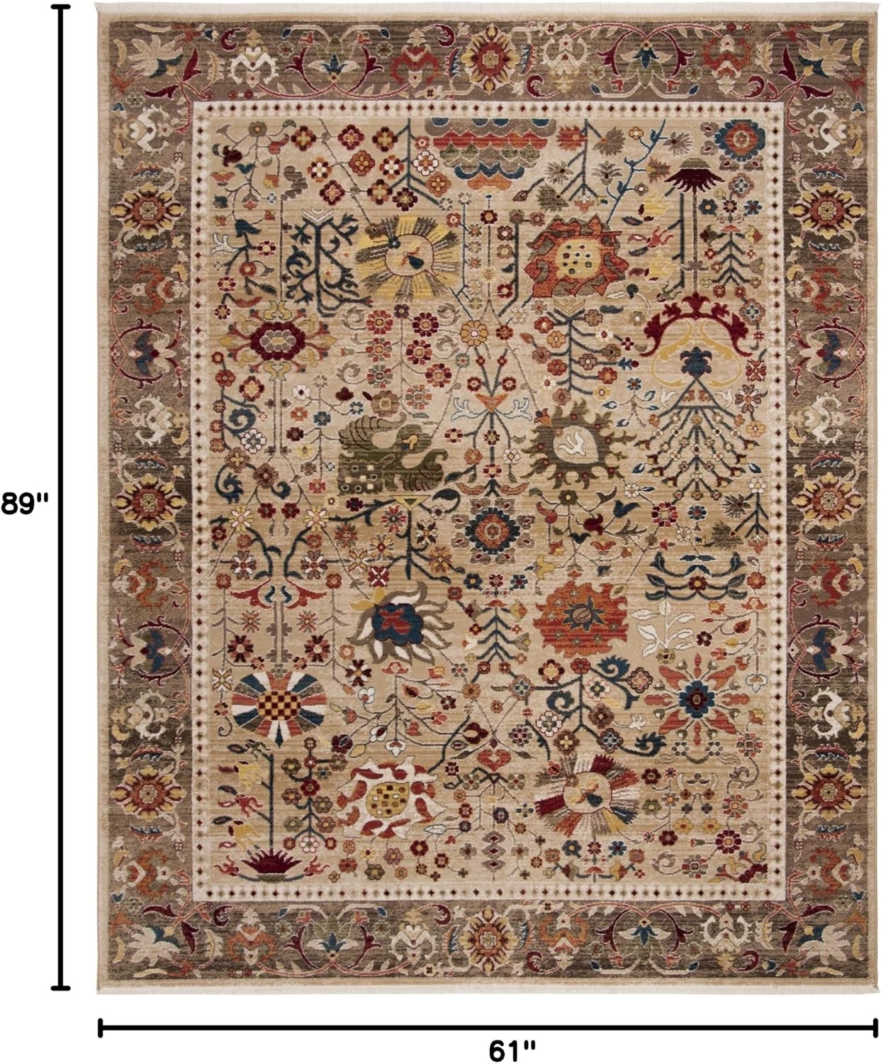 image:imageSAFAVIEH Area Rug 8x10 Kashan Collection Large Beige amp Taupe Traditional Oriental Design NonShedding amp Easy Cleaning Ideal for Living Room Bedroom Office Dining Space KSN303KBeigeTaupe