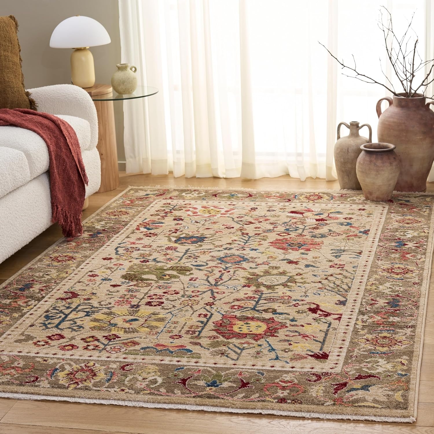 image:imageSAFAVIEH Area Rug 8x10 Kashan Collection Large Beige amp Taupe Traditional Oriental Design NonShedding amp Easy Cleaning Ideal for Living Room Bedroom Office Dining Space KSN303KBeigeTaupe
