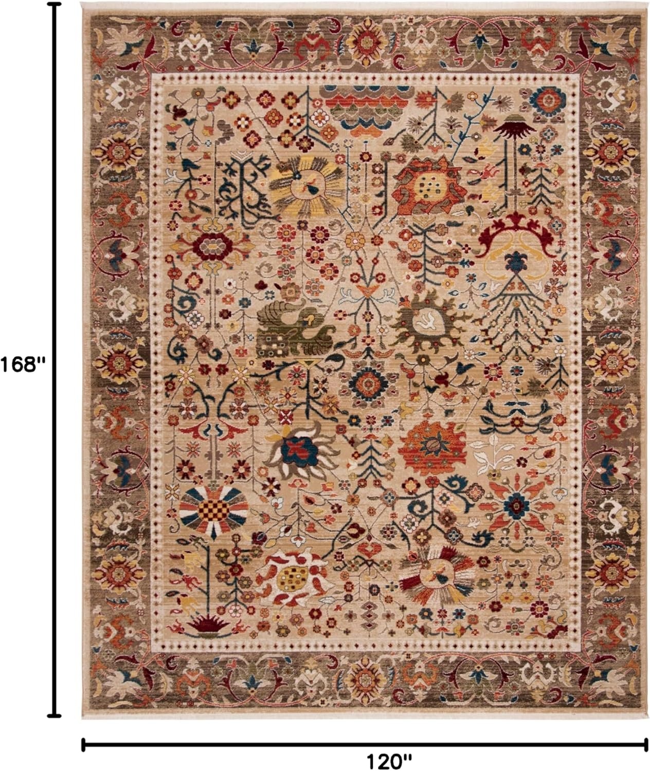 image:imageSAFAVIEH Area Rug 8x10 Kashan Collection Large Beige amp Taupe Traditional Oriental Design NonShedding amp Easy Cleaning Ideal for Living Room Bedroom Office Dining Space KSN303KBeigeTaupe