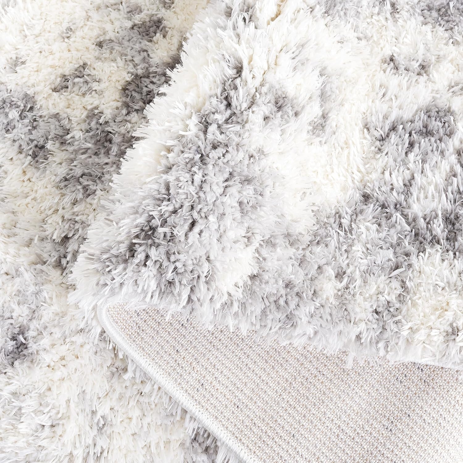 image:imageSAFAVIEH Area Rug 8x10 Lindsay Shag Collection Large Ivory amp Grey NonShedding amp Easy Cleaning Ultra Plush Thick Pile Ideal for Living Room Bedroom Dining Space LNS550AIvoryGrey