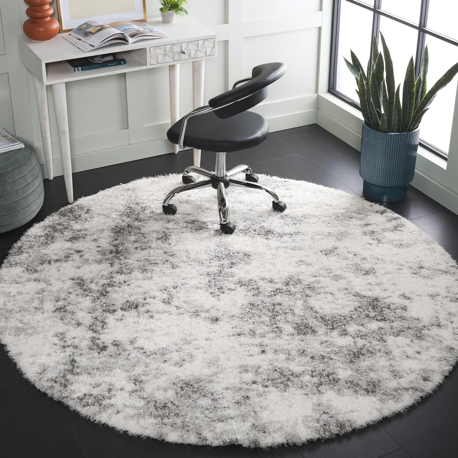 image:imageSAFAVIEH Area Rug 8x10 Lindsay Shag Collection Large Ivory amp Grey NonShedding amp Easy Cleaning Ultra Plush Thick Pile Ideal for Living Room Bedroom Dining Space LNS550AIvoryGrey