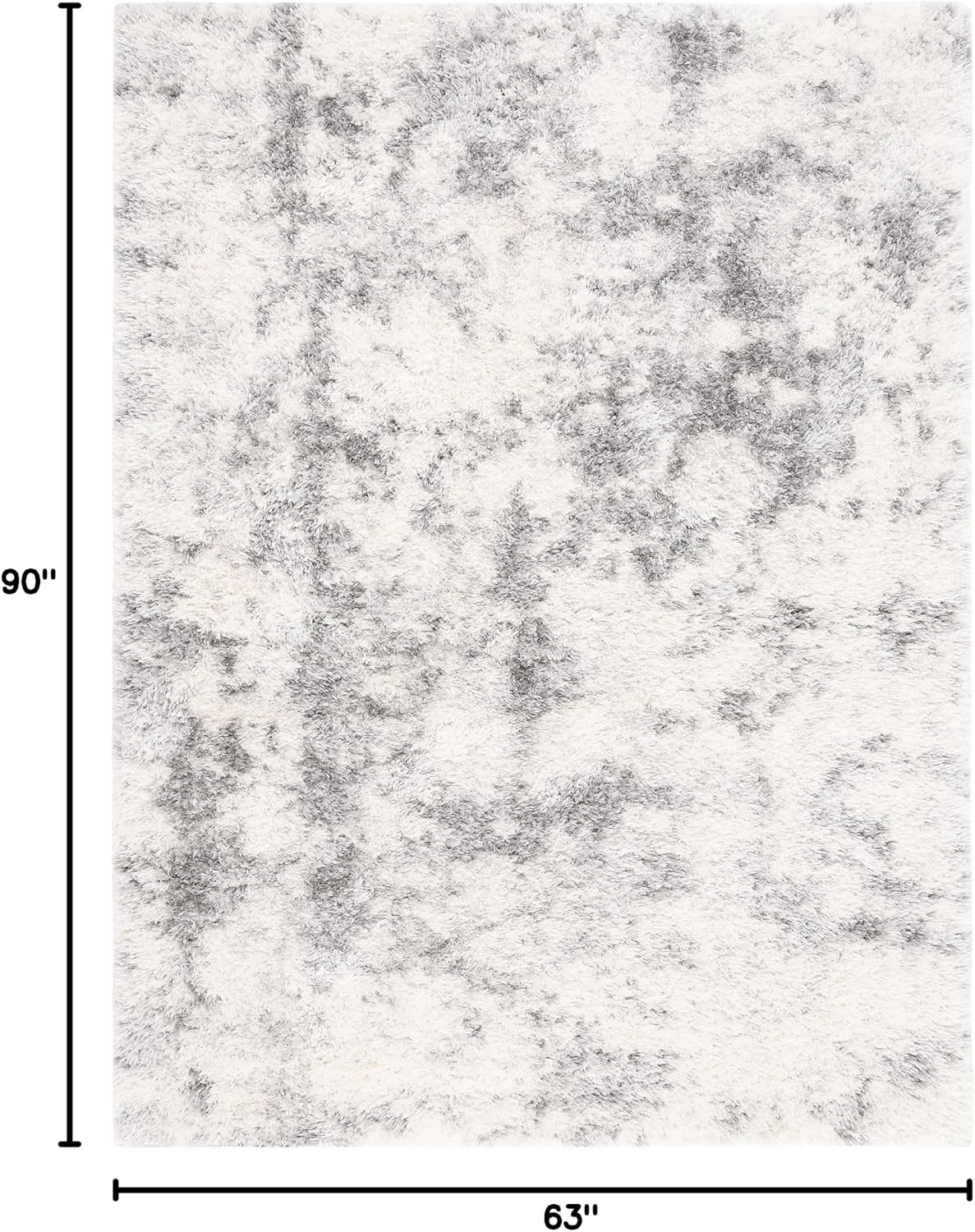 image:imageSAFAVIEH Area Rug 8x10 Lindsay Shag Collection Large Ivory amp Grey NonShedding amp Easy Cleaning Ultra Plush Thick Pile Ideal for Living Room Bedroom Dining Space LNS550AIvoryGrey