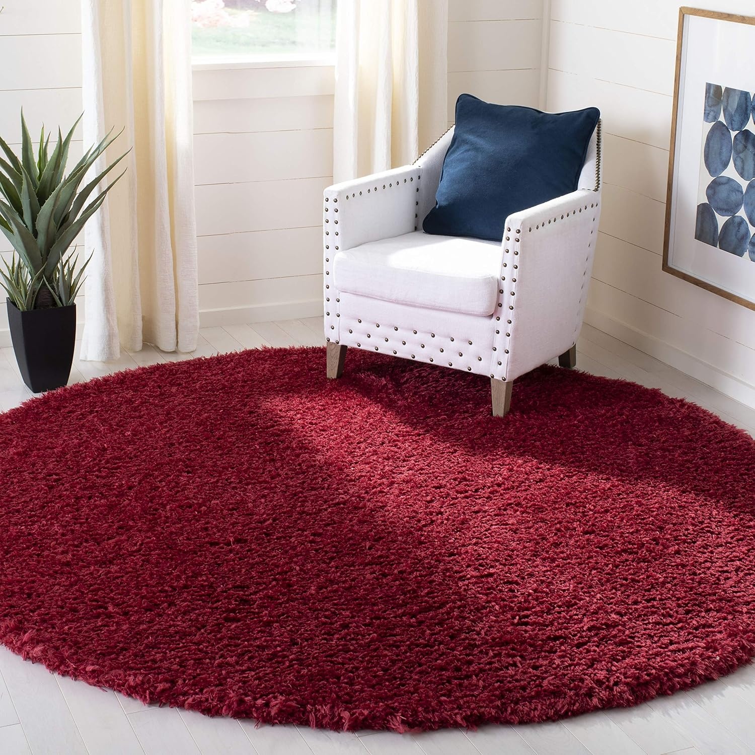 image:imageSAFAVIEH Area Rug 8x10 Madrid Shag Collection Large Charcoal Solid Pattern NonShedding amp Easy Cleaning Ultra Plush Thick Pile Ideal for Living Room Bedroom Dining Space MDG256HRed