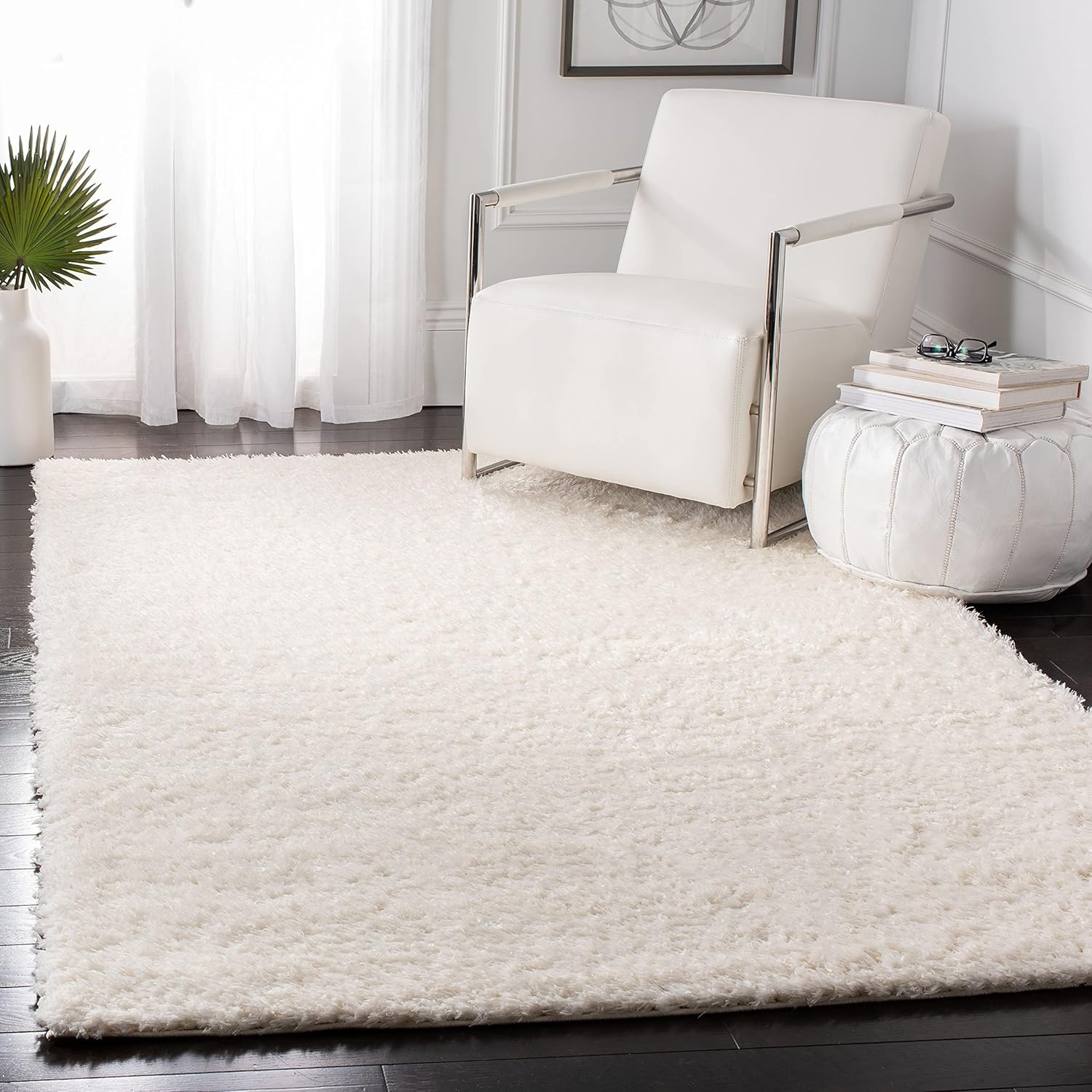 image:imageSAFAVIEH Area Rug 8x10 Madrid Shag Collection Large Charcoal Solid Pattern NonShedding amp Easy Cleaning Ultra Plush Thick Pile Ideal for Living Room Bedroom Dining Space MDG256HIvory