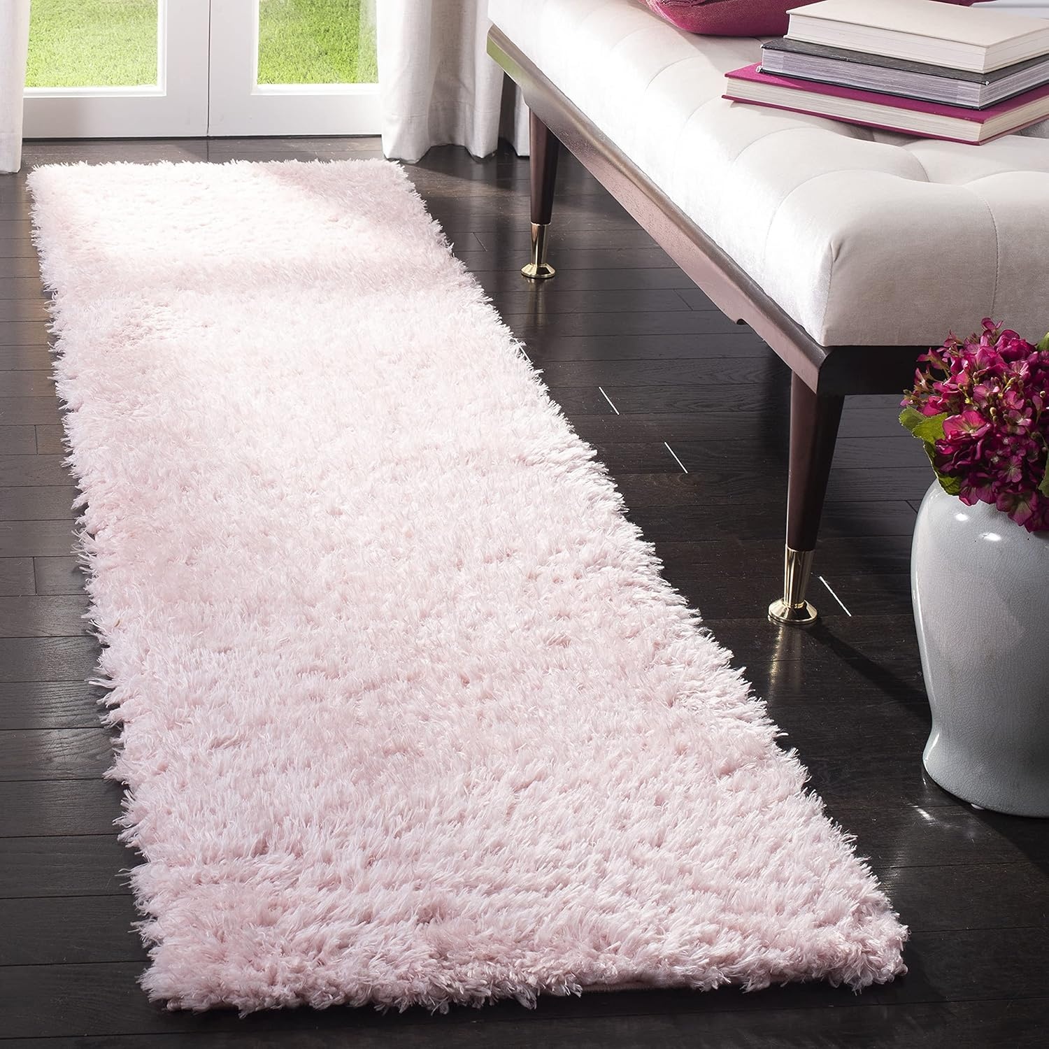 image:imageSAFAVIEH Area Rug 8x10 Madrid Shag Collection Large Charcoal Solid Pattern NonShedding amp Easy Cleaning Ultra Plush Thick Pile Ideal for Living Room Bedroom Dining Space MDG256HBlush