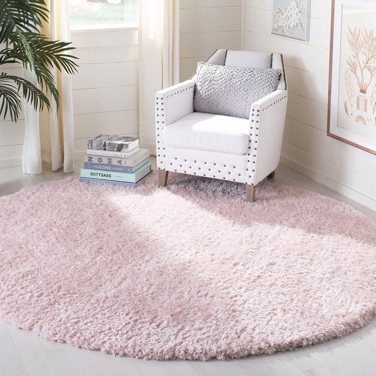 image:imageSAFAVIEH Area Rug 8x10 Madrid Shag Collection Large Charcoal Solid Pattern NonShedding amp Easy Cleaning Ultra Plush Thick Pile Ideal for Living Room Bedroom Dining Space MDG256HBlush