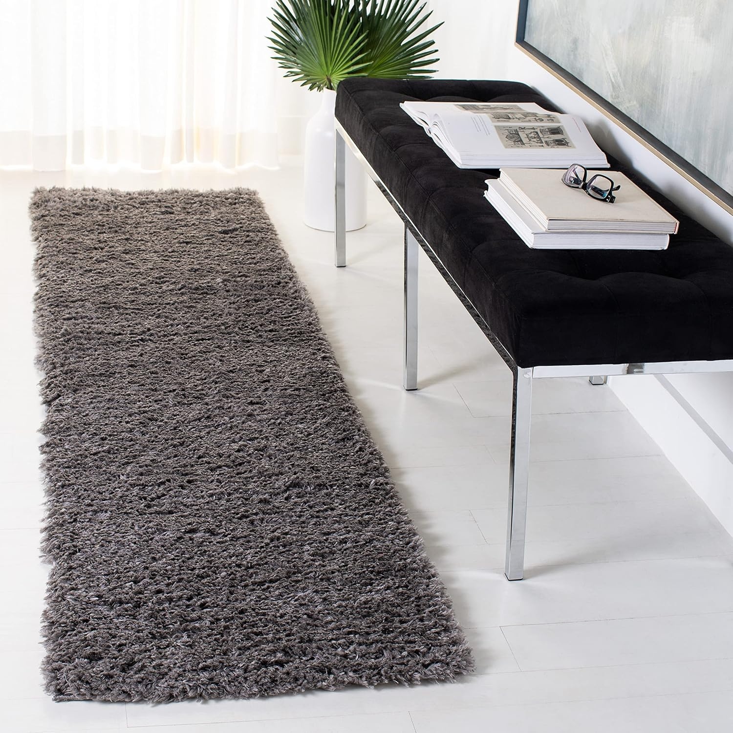 image:imageSAFAVIEH Area Rug 8x10 Madrid Shag Collection Large Charcoal Solid Pattern NonShedding amp Easy Cleaning Ultra Plush Thick Pile Ideal for Living Room Bedroom Dining Space MDG256HCharcoal