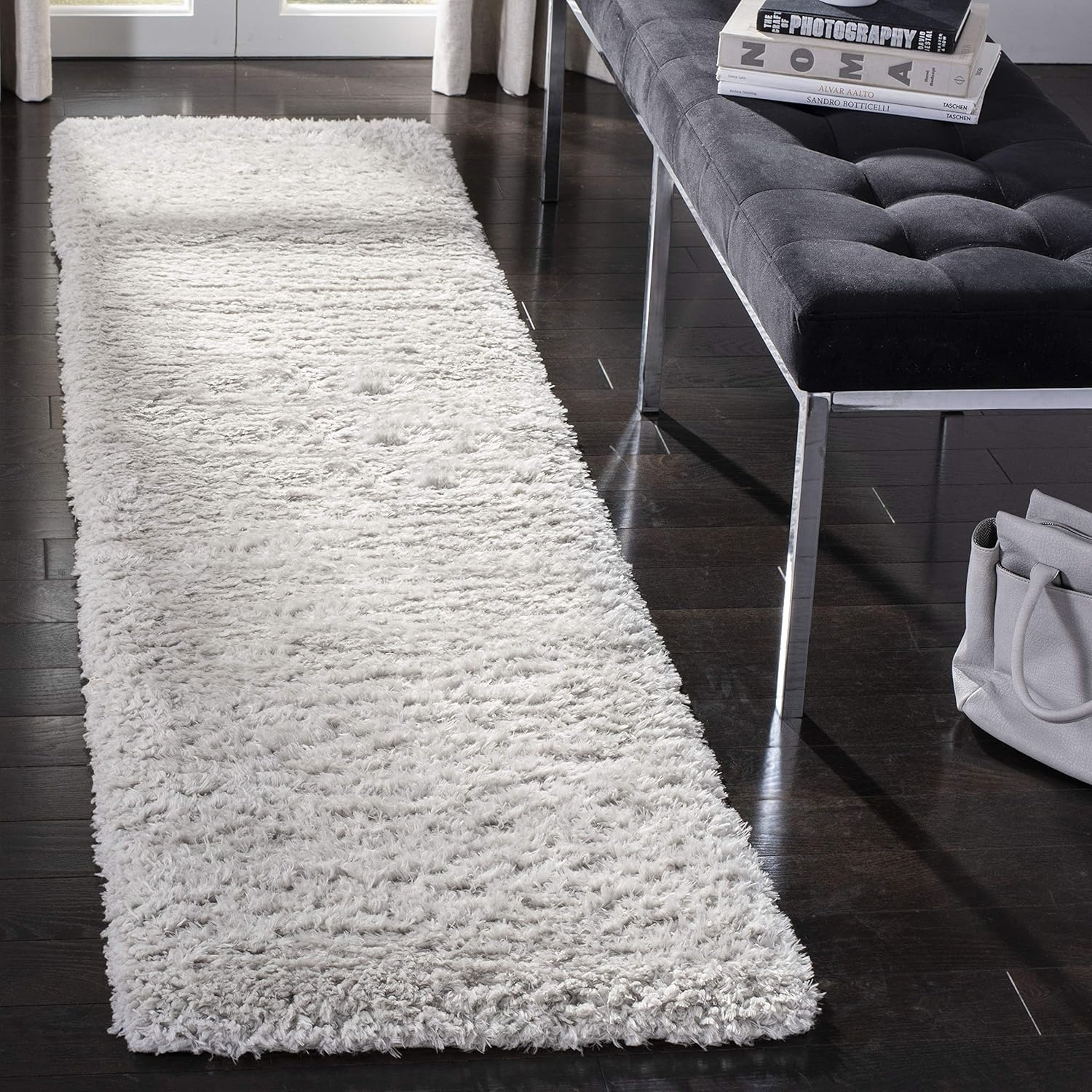 image:imageSAFAVIEH Area Rug 8x10 Madrid Shag Collection Large Charcoal Solid Pattern NonShedding amp Easy Cleaning Ultra Plush Thick Pile Ideal for Living Room Bedroom Dining Space MDG256HSilver