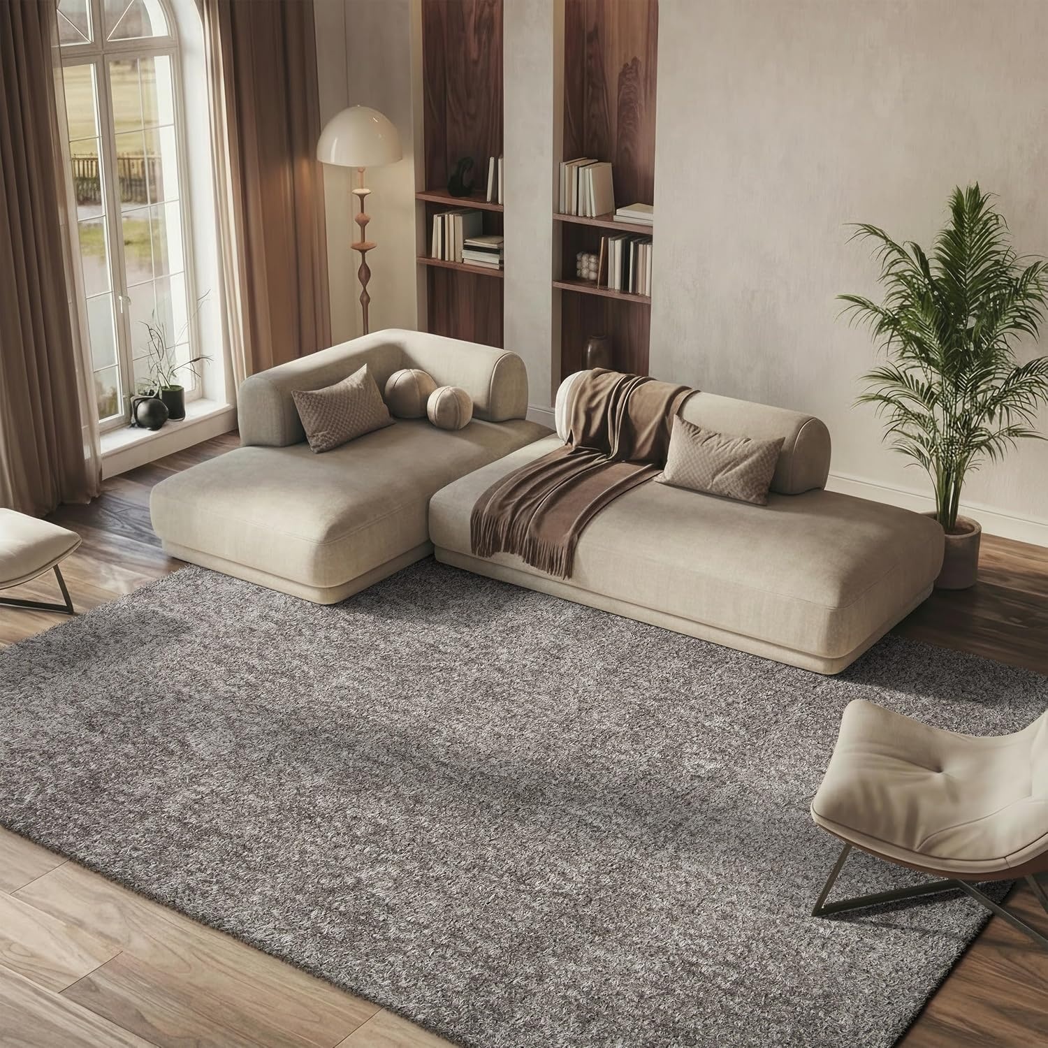 image:imageSAFAVIEH Area Rug 8x10 Madrid Shag Collection Large Charcoal Solid Pattern NonShedding amp Easy Cleaning Ultra Plush Thick Pile Ideal for Living Room Bedroom Dining Space MDG256HCharcoal
