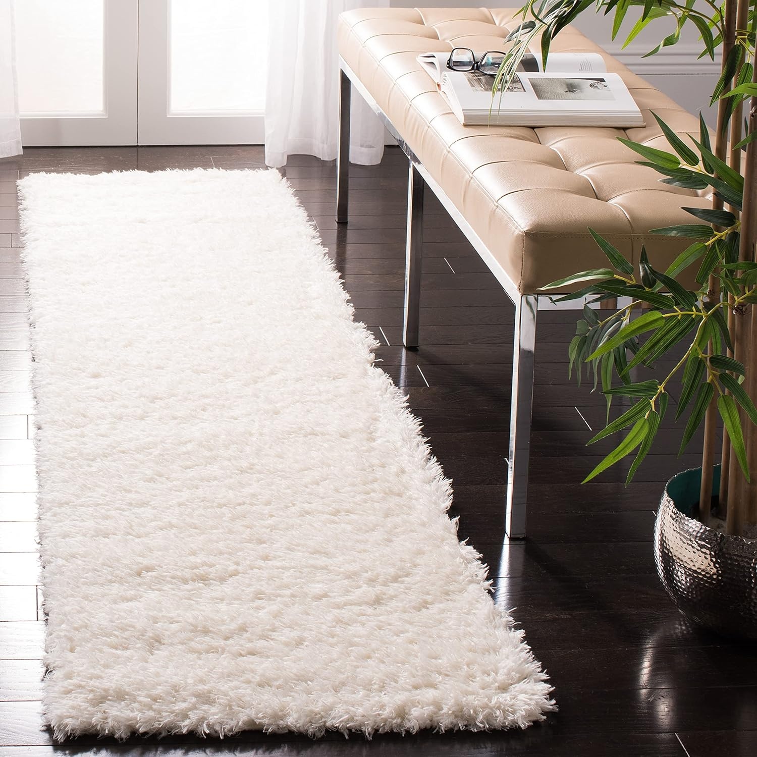 image:imageSAFAVIEH Area Rug 8x10 Madrid Shag Collection Large Charcoal Solid Pattern NonShedding amp Easy Cleaning Ultra Plush Thick Pile Ideal for Living Room Bedroom Dining Space MDG256HIvory