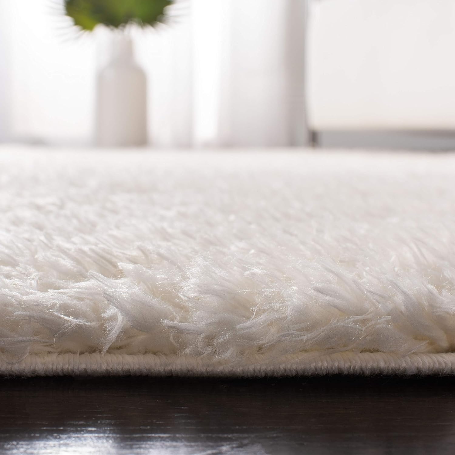 image:imageSAFAVIEH Area Rug 8x10 Madrid Shag Collection Large Charcoal Solid Pattern NonShedding amp Easy Cleaning Ultra Plush Thick Pile Ideal for Living Room Bedroom Dining Space MDG256HIvory