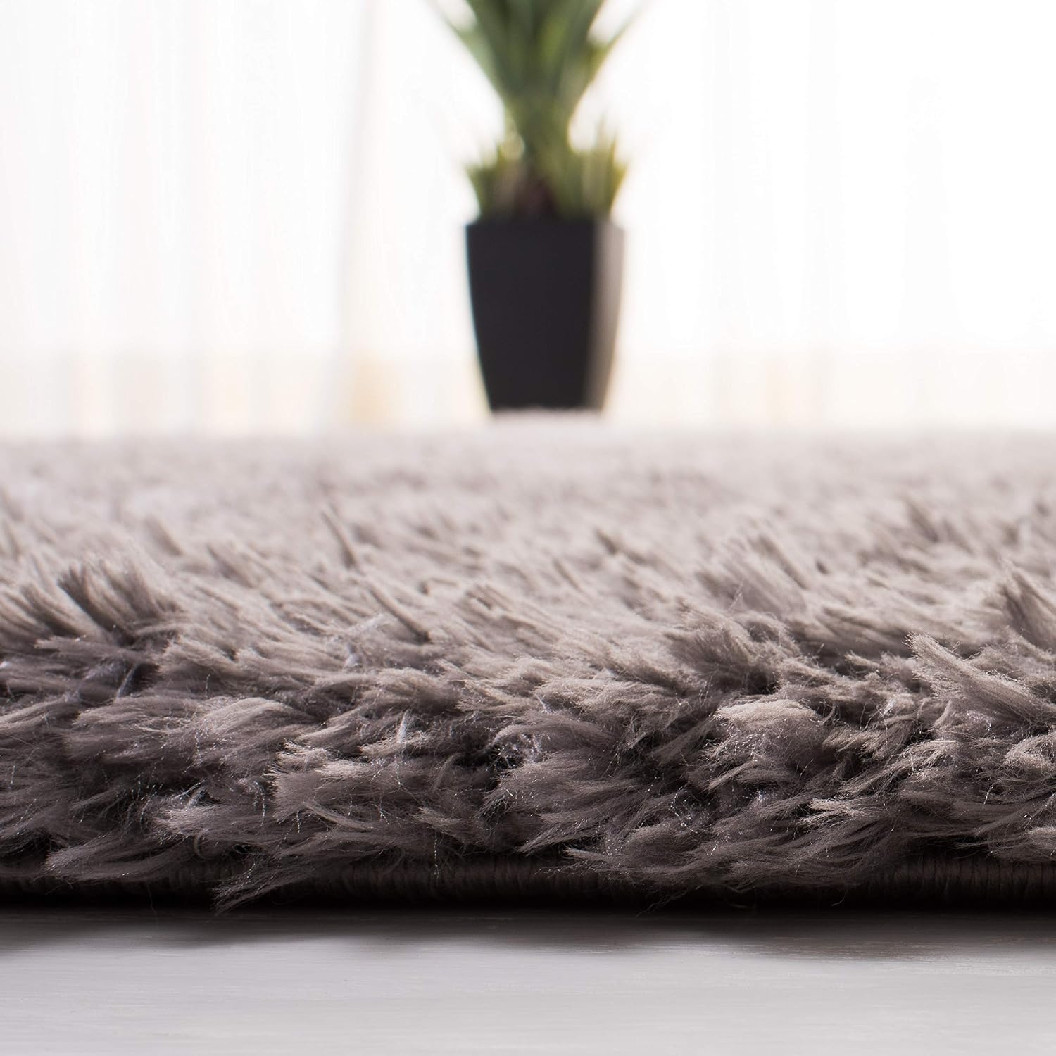 image:imageSAFAVIEH Area Rug 8x10 Madrid Shag Collection Large Charcoal Solid Pattern NonShedding amp Easy Cleaning Ultra Plush Thick Pile Ideal for Living Room Bedroom Dining Space MDG256HCharcoal