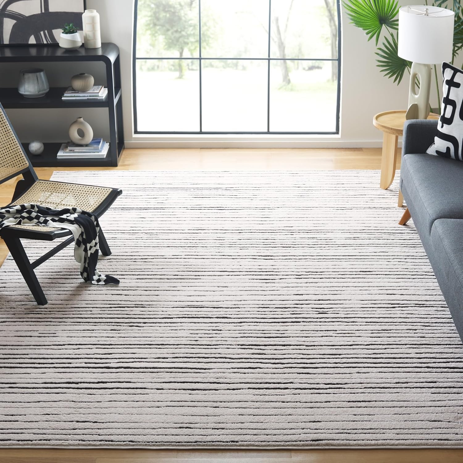 image:imageSAFAVIEH Area Rug 8x10 Melody Collection Large Ivory amp Black Modern Design NonShedding amp Easy Cleaning Ideal for Living Room Bedroom Office Dining Space Room MEL118AIvoryBlack