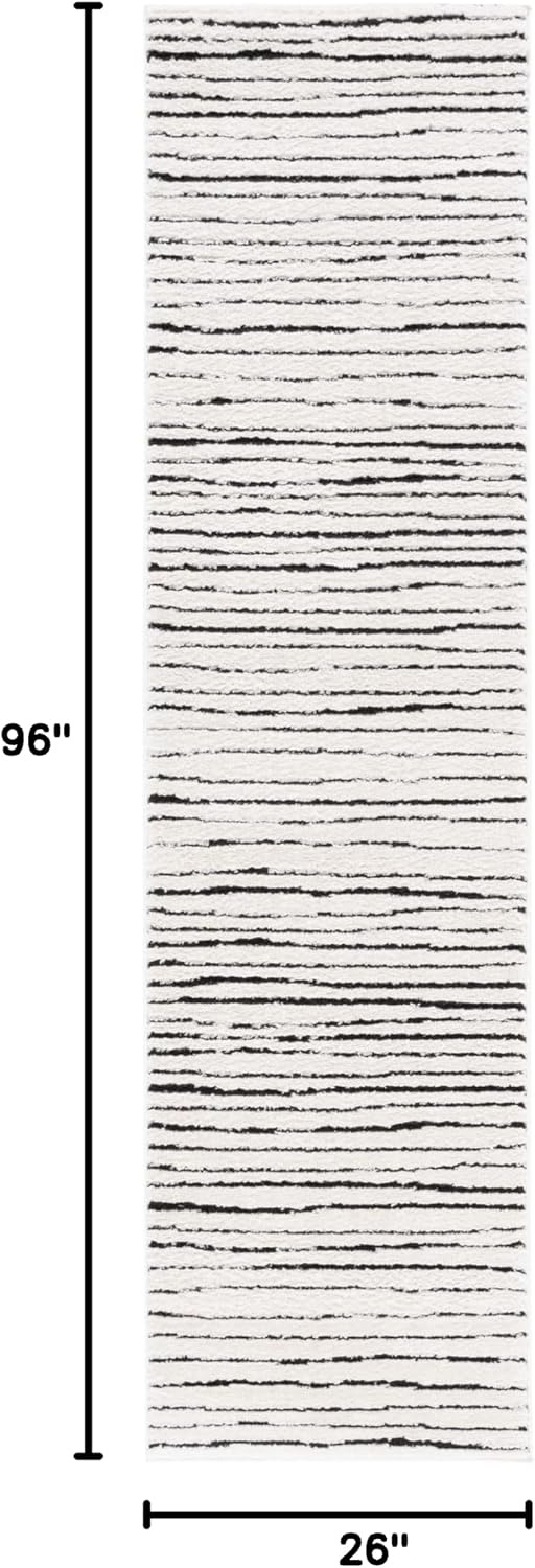 image:imageSAFAVIEH Area Rug 8x10 Melody Collection Large Ivory amp Black Modern Design NonShedding amp Easy Cleaning Ideal for Living Room Bedroom Office Dining Space Room MEL118AIvoryBlack