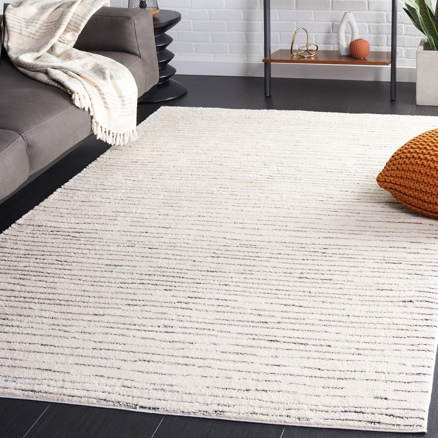 image:imageSAFAVIEH Area Rug 8x10 Melody Collection Large Ivory amp Black Modern Design NonShedding amp Easy Cleaning Ideal for Living Room Bedroom Office Dining Space Room MEL118AIvoryBlack