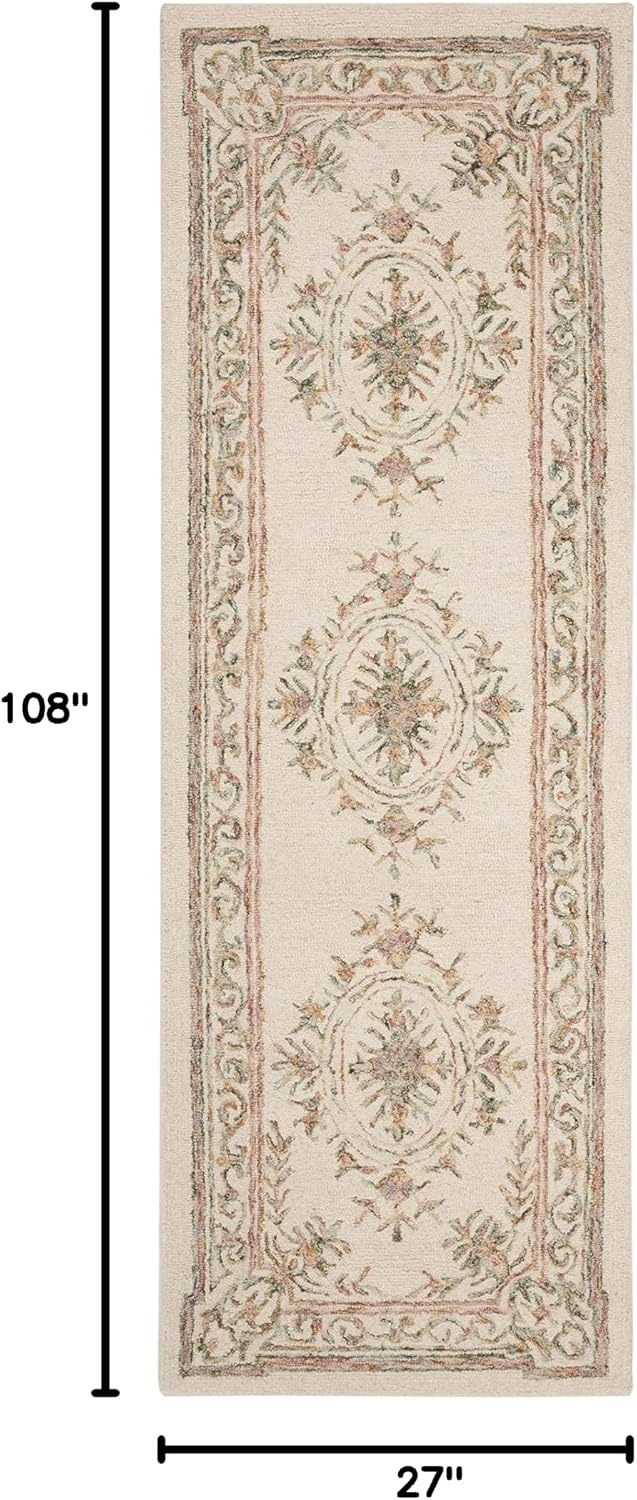 image:imageSAFAVIEH Area Rug 8x10 MicroLoop Collection Large Ivory amp Fuchsia Handmade Wool Ideal for Living Room Bedroom Office Dining Space MLP902RIvoryFuchsia