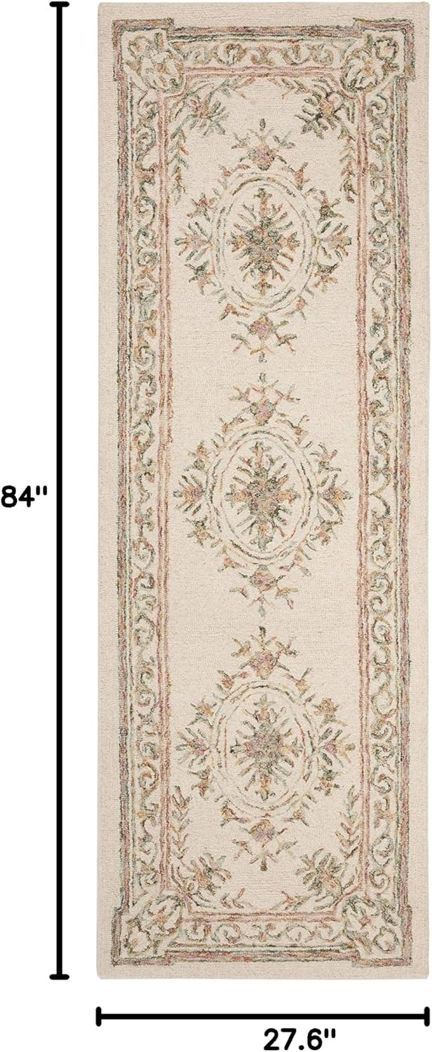 image:imageSAFAVIEH Area Rug 8x10 MicroLoop Collection Large Ivory amp Fuchsia Handmade Wool Ideal for Living Room Bedroom Office Dining Space MLP902RIvoryFuchsia