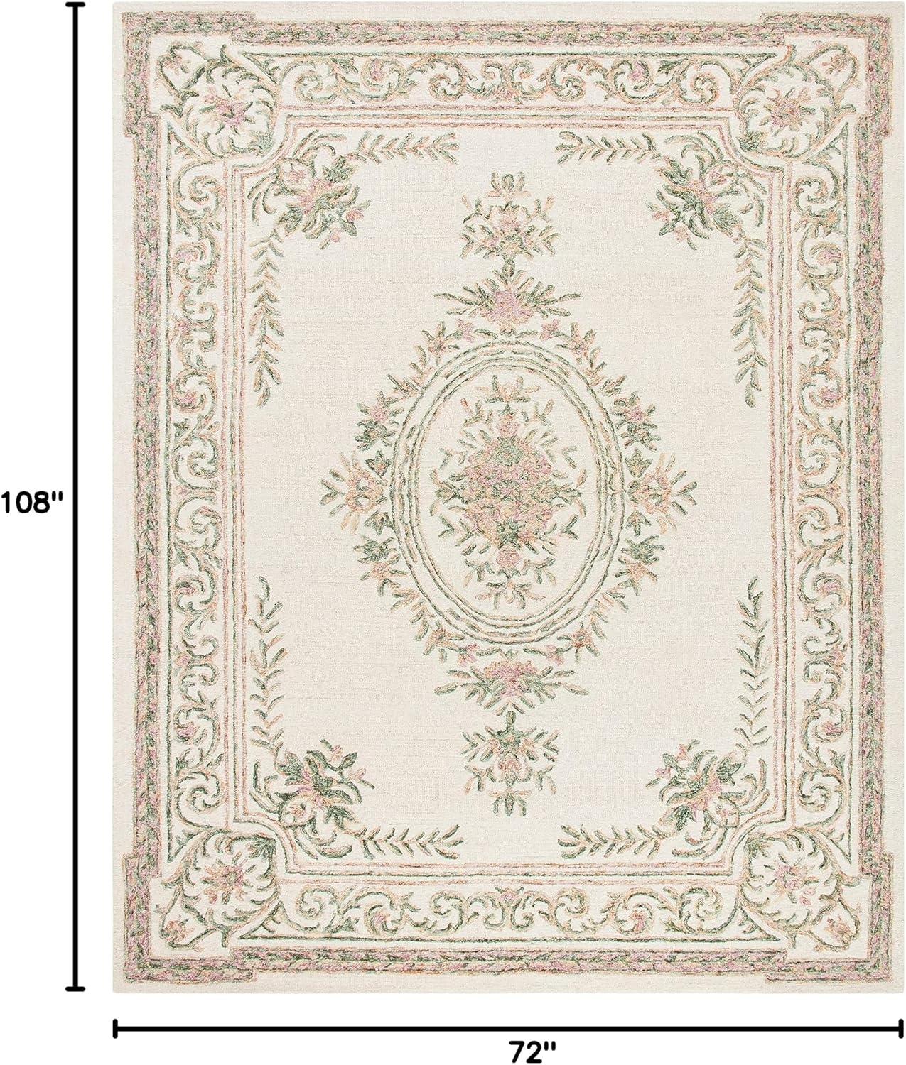 image:imageSAFAVIEH Area Rug 8x10 MicroLoop Collection Large Ivory amp Fuchsia Handmade Wool Ideal for Living Room Bedroom Office Dining Space MLP902RIvoryFuchsia
