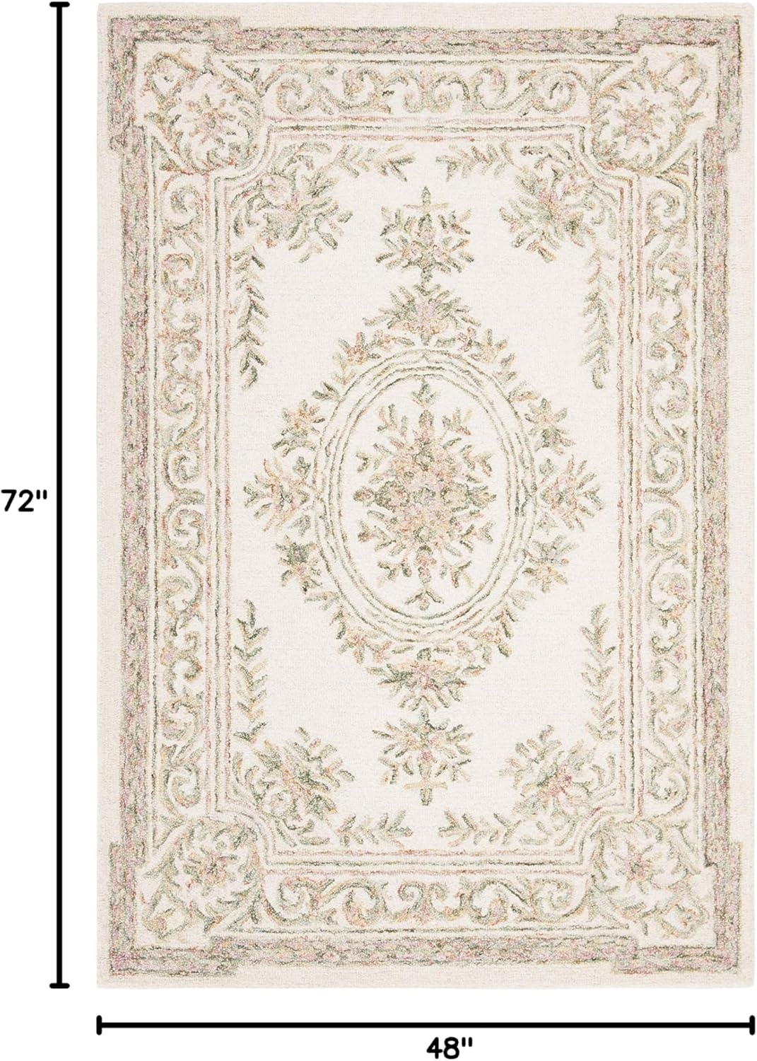 image:imageSAFAVIEH Area Rug 8x10 MicroLoop Collection Large Ivory amp Fuchsia Handmade Wool Ideal for Living Room Bedroom Office Dining Space MLP902RIvoryFuchsia