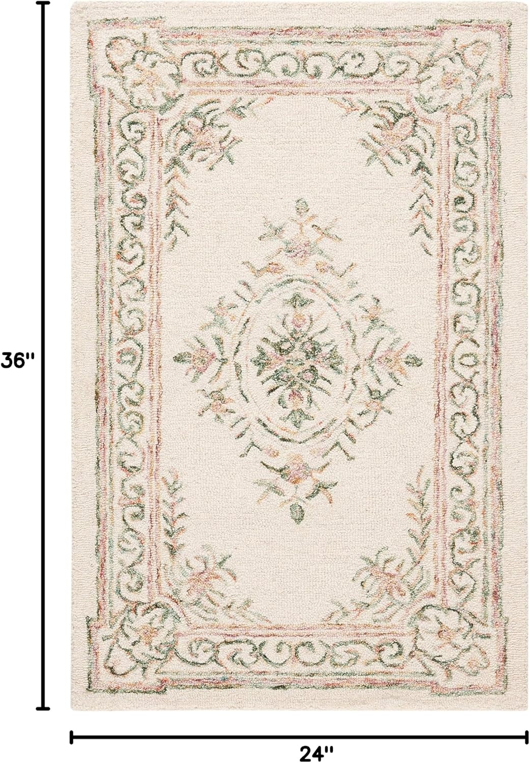 image:imageSAFAVIEH Area Rug 8x10 MicroLoop Collection Large Ivory amp Fuchsia Handmade Wool Ideal for Living Room Bedroom Office Dining Space MLP902RIvoryFuchsia