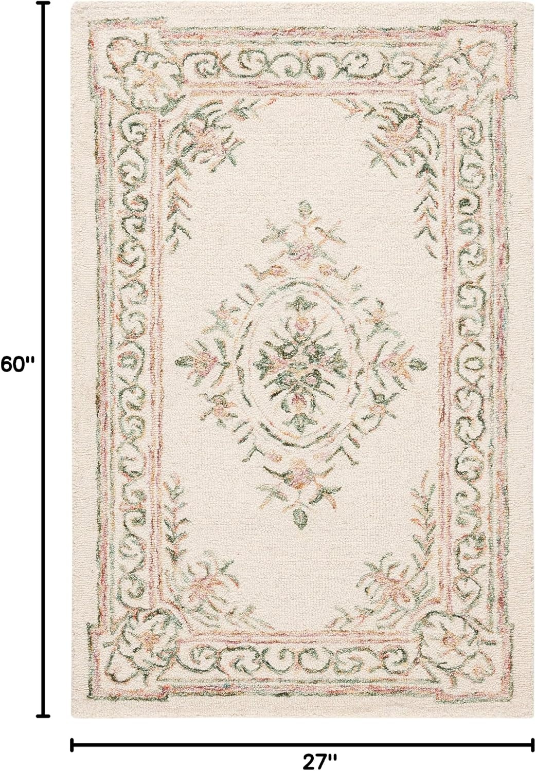 image:imageSAFAVIEH Area Rug 8x10 MicroLoop Collection Large Ivory amp Fuchsia Handmade Wool Ideal for Living Room Bedroom Office Dining Space MLP902RIvoryFuchsia
