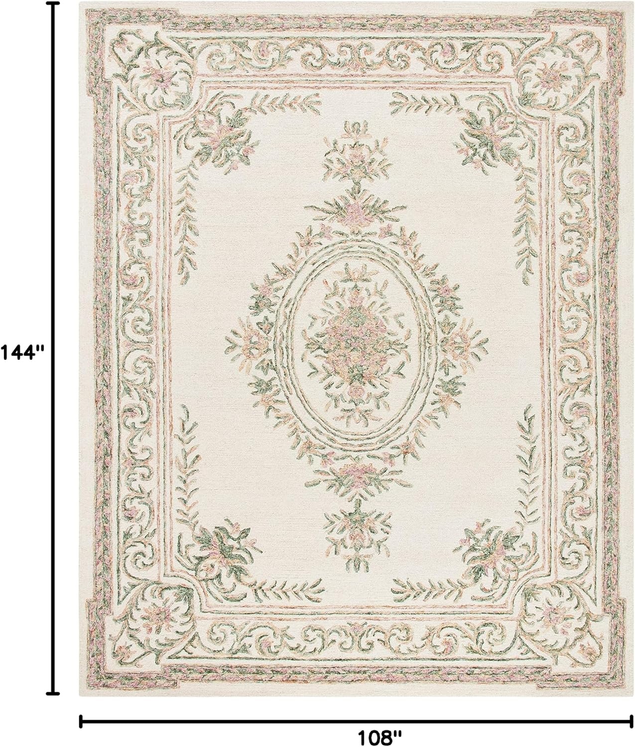 image:imageSAFAVIEH Area Rug 8x10 MicroLoop Collection Large Ivory amp Fuchsia Handmade Wool Ideal for Living Room Bedroom Office Dining Space MLP902RIvoryFuchsia