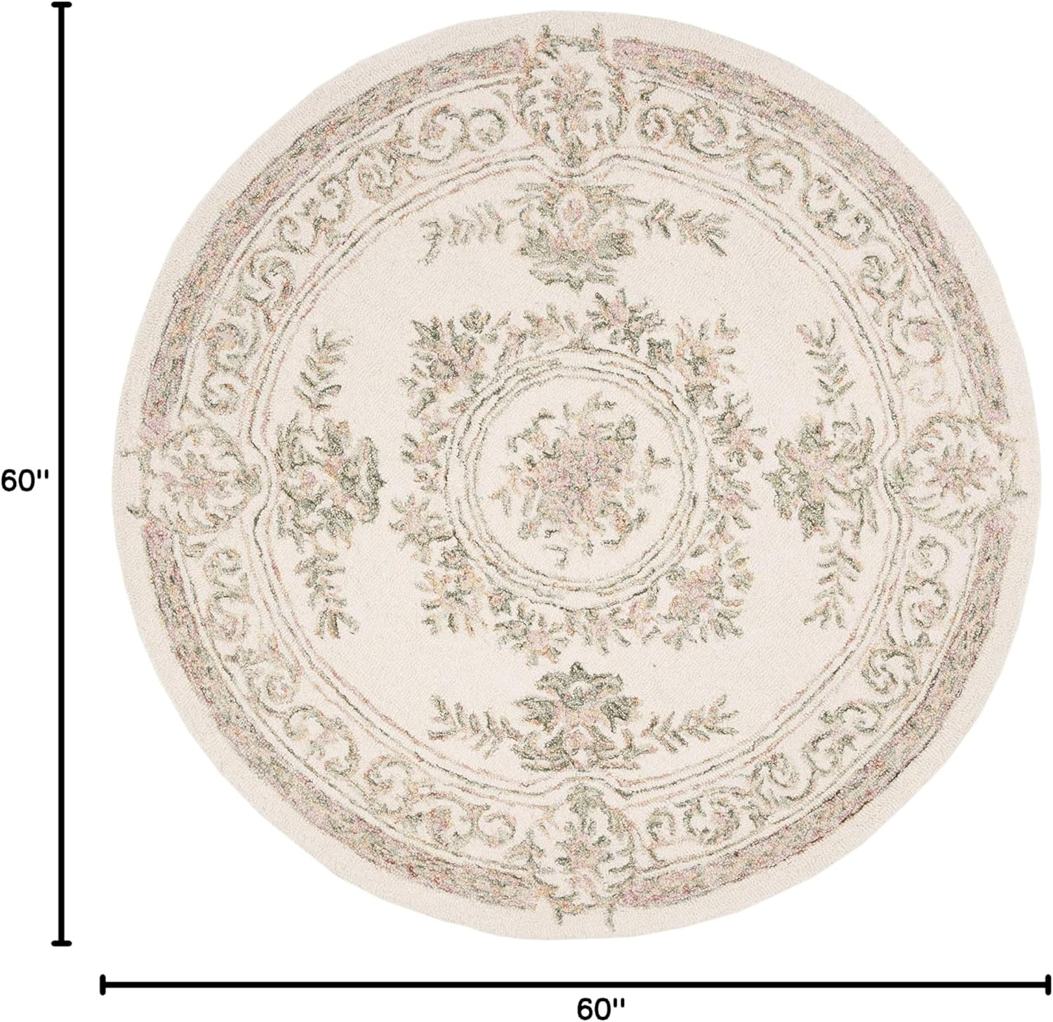 image:imageSAFAVIEH Area Rug 8x10 MicroLoop Collection Large Ivory amp Fuchsia Handmade Wool Ideal for Living Room Bedroom Office Dining Space MLP902RIvoryFuchsia