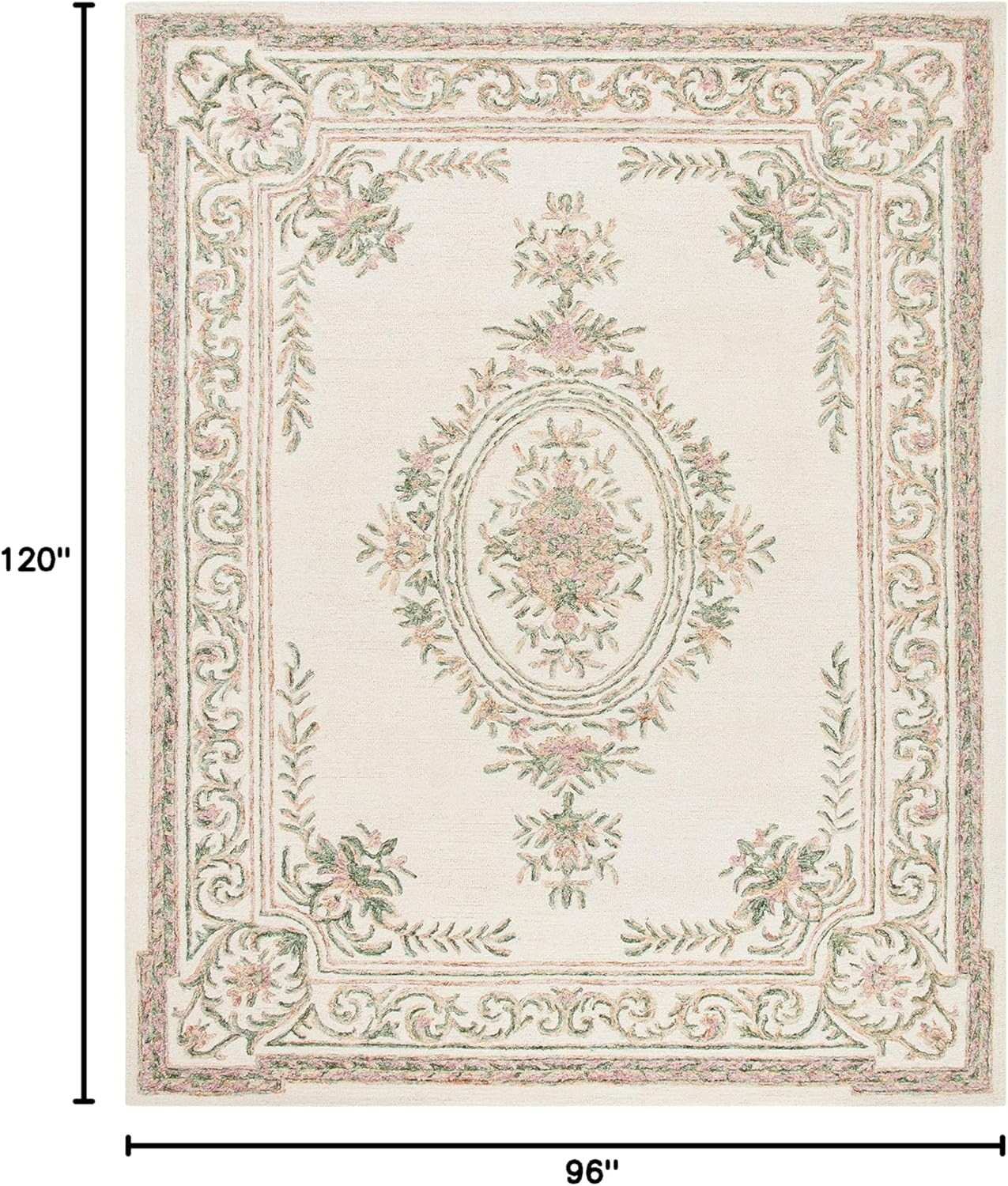 image:imageSAFAVIEH Area Rug 8x10 MicroLoop Collection Large Ivory amp Fuchsia Handmade Wool Ideal for Living Room Bedroom Office Dining Space MLP902RIvoryFuchsia
