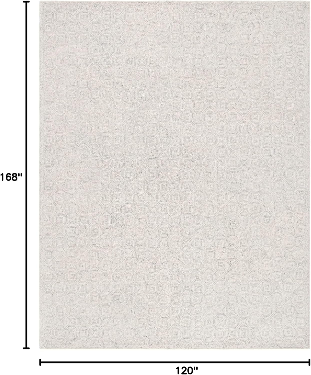 image:imageSAFAVIEH Area Rug 8x10 MicroLoop Collection Large Silver amp Grey Handmade Wool Ideal for Living Room Bedroom Office Dining Space MLP527GSilverGrey