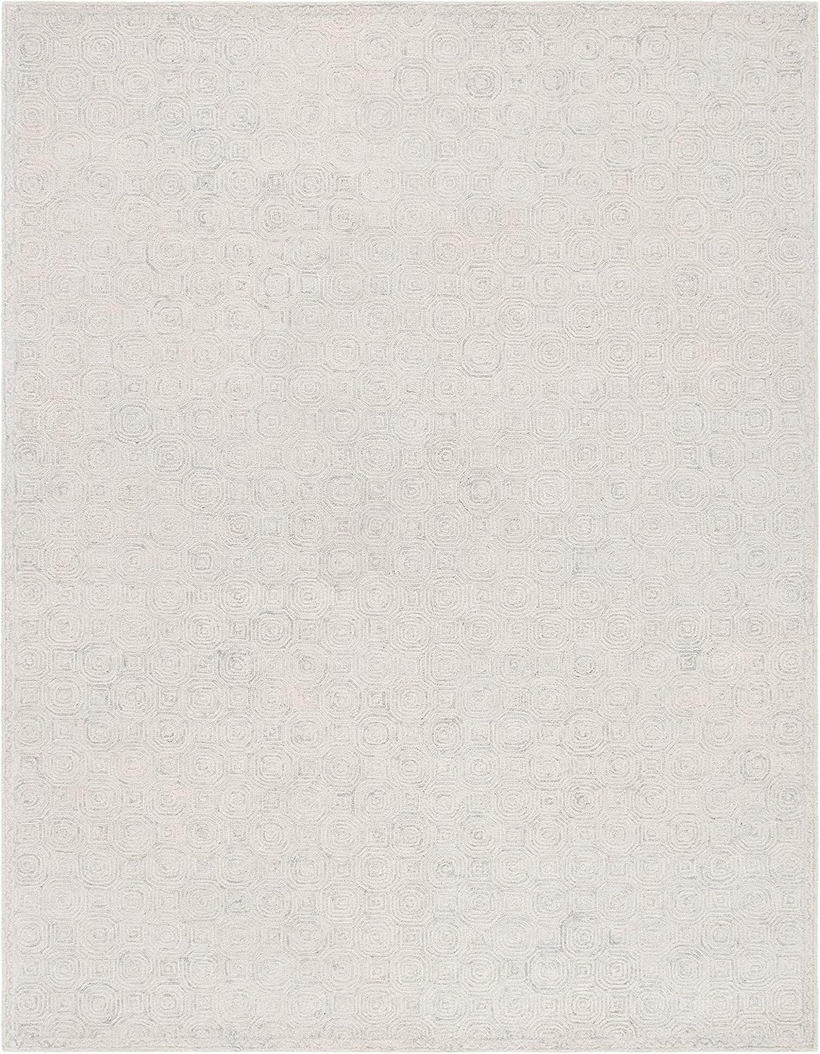 image:imageSAFAVIEH Area Rug 8x10 MicroLoop Collection Large Silver amp Grey Handmade Wool Ideal for Living Room Bedroom Office Dining Space MLP527GSilverGrey