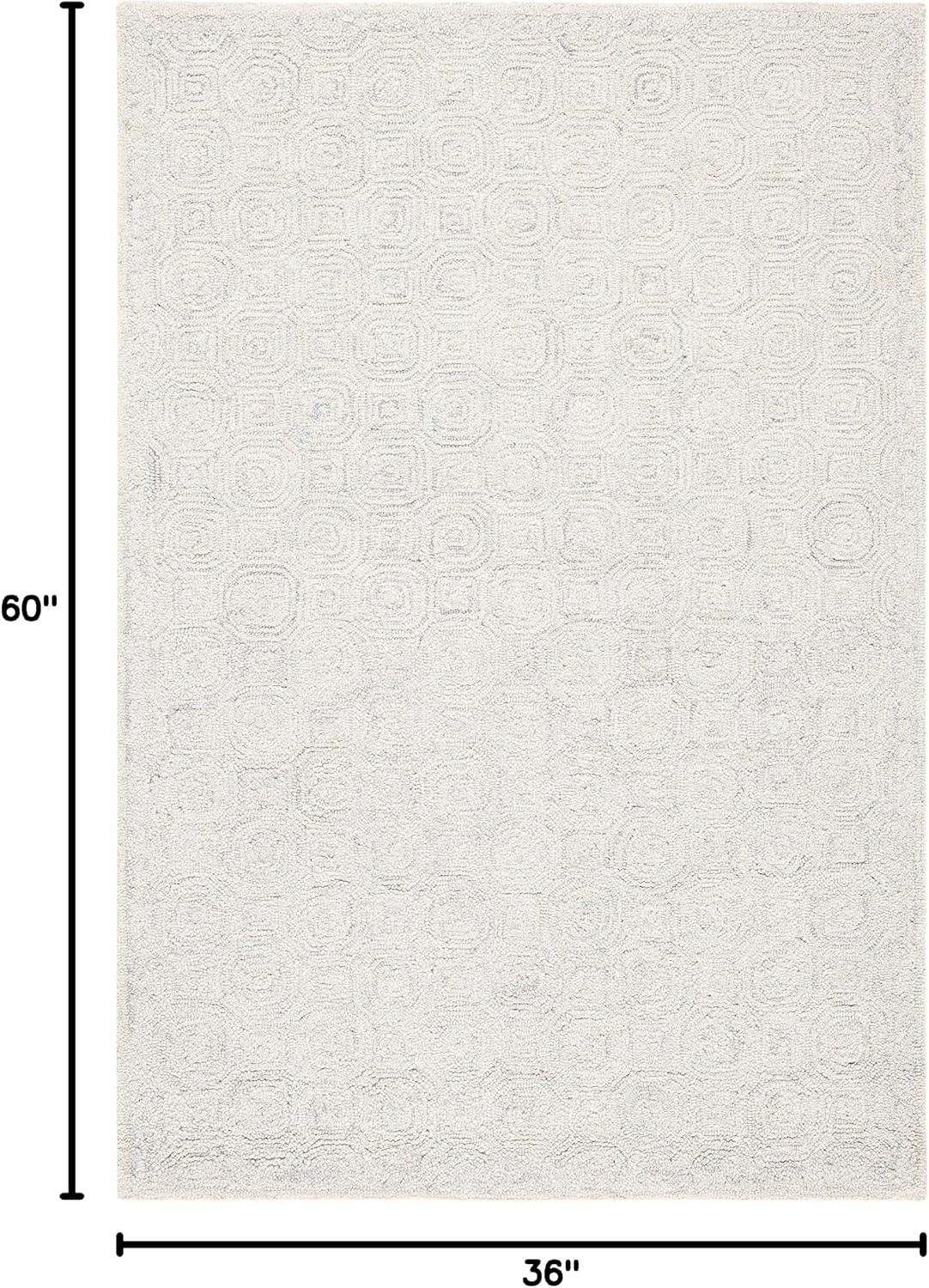 image:imageSAFAVIEH Area Rug 8x10 MicroLoop Collection Large Silver amp Grey Handmade Wool Ideal for Living Room Bedroom Office Dining Space MLP527GSilverGrey