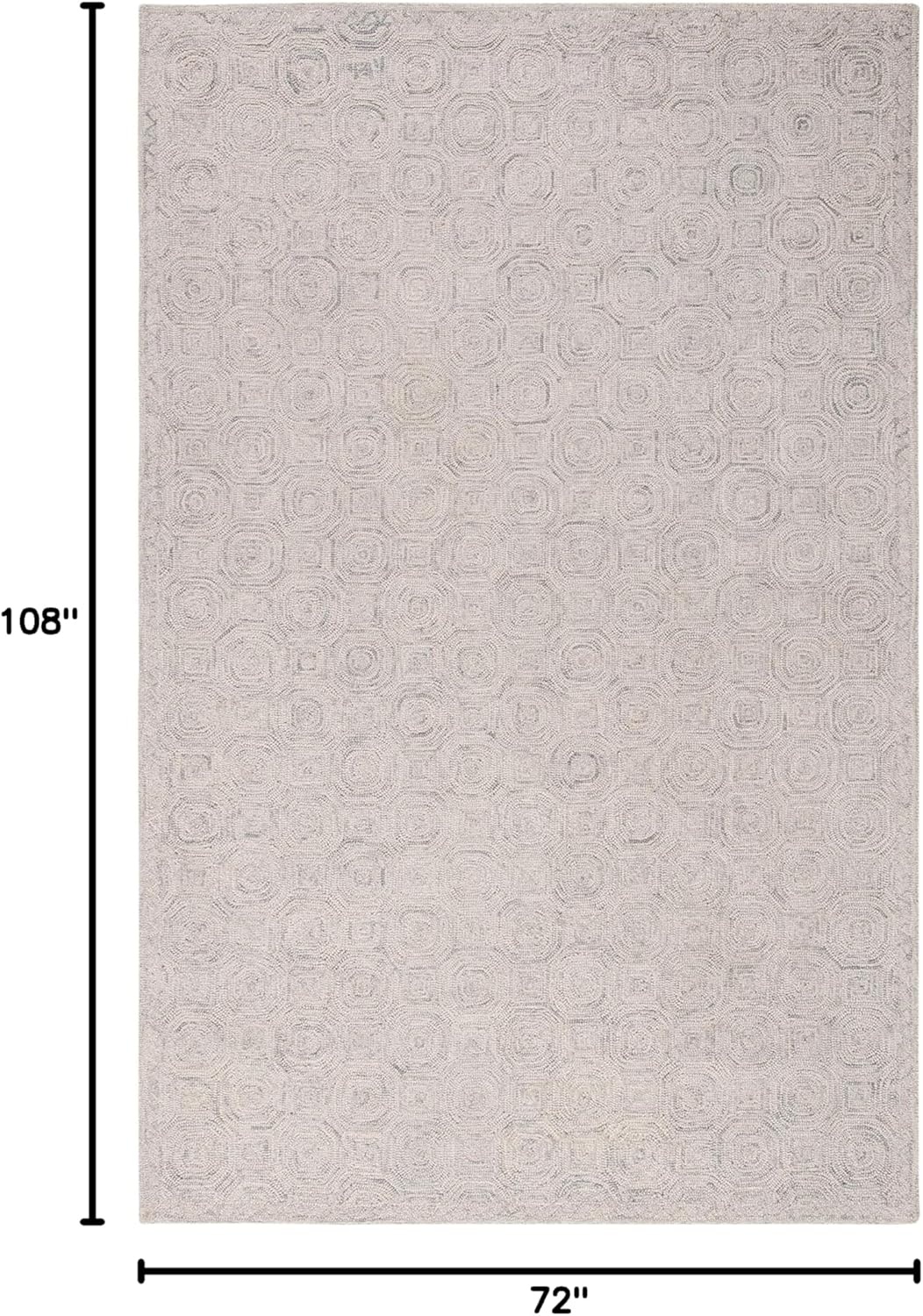 image:imageSAFAVIEH Area Rug 8x10 MicroLoop Collection Large Silver amp Grey Handmade Wool Ideal for Living Room Bedroom Office Dining Space MLP527GSilverGrey
