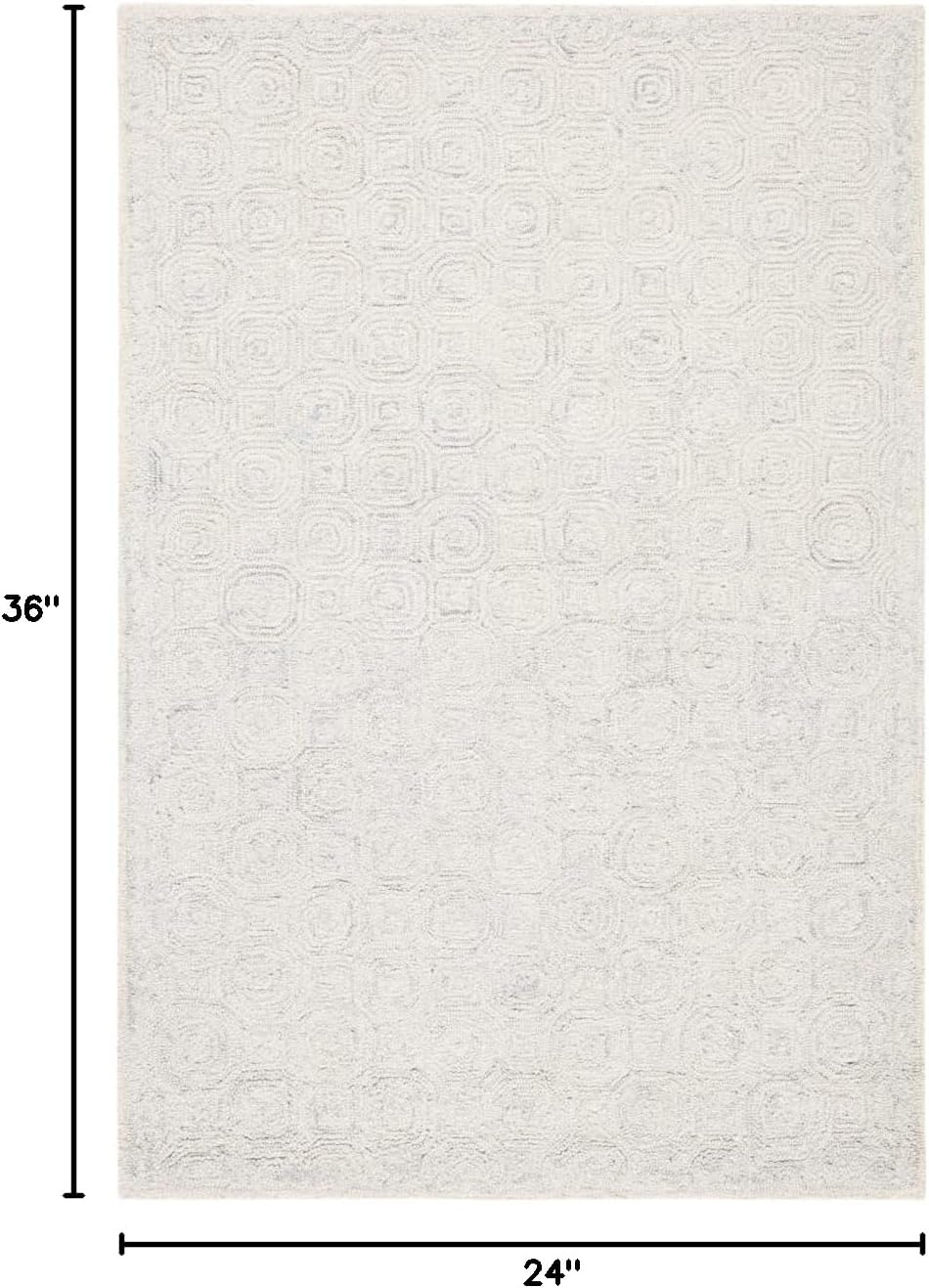 image:imageSAFAVIEH Area Rug 8x10 MicroLoop Collection Large Silver amp Grey Handmade Wool Ideal for Living Room Bedroom Office Dining Space MLP527GSilverGrey
