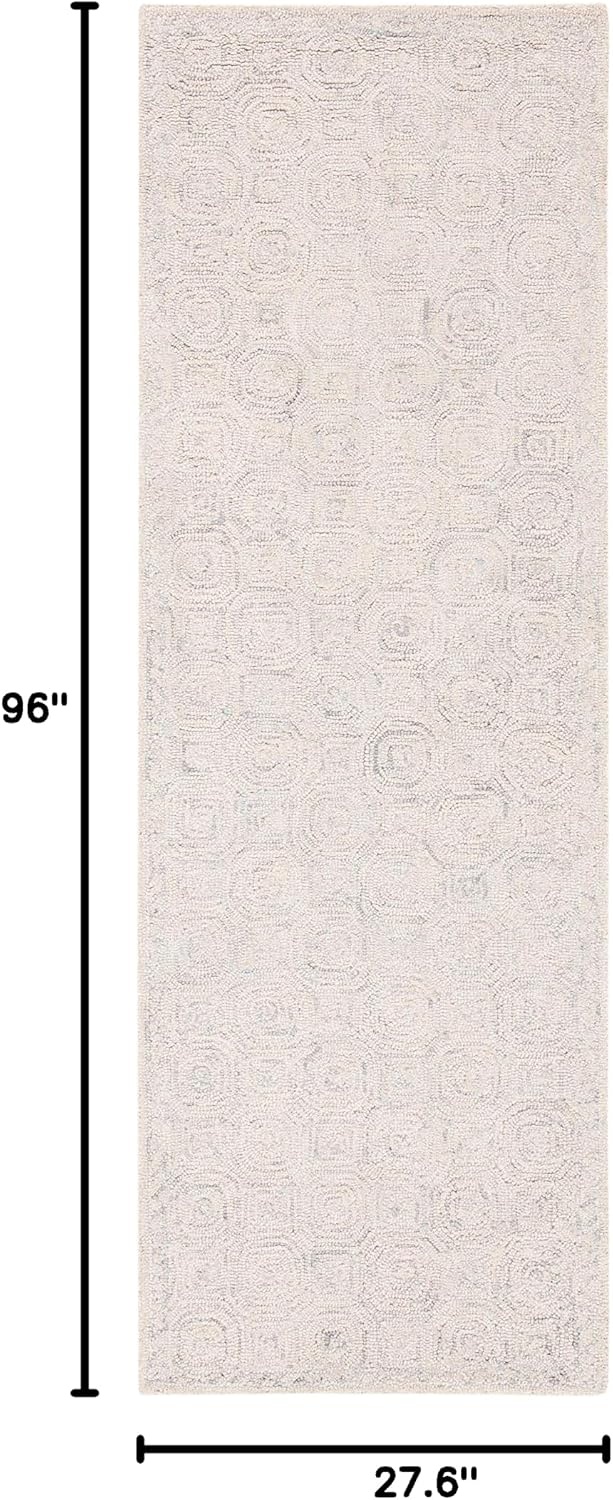 image:imageSAFAVIEH Area Rug 8x10 MicroLoop Collection Large Silver amp Grey Handmade Wool Ideal for Living Room Bedroom Office Dining Space MLP527GSilverGrey