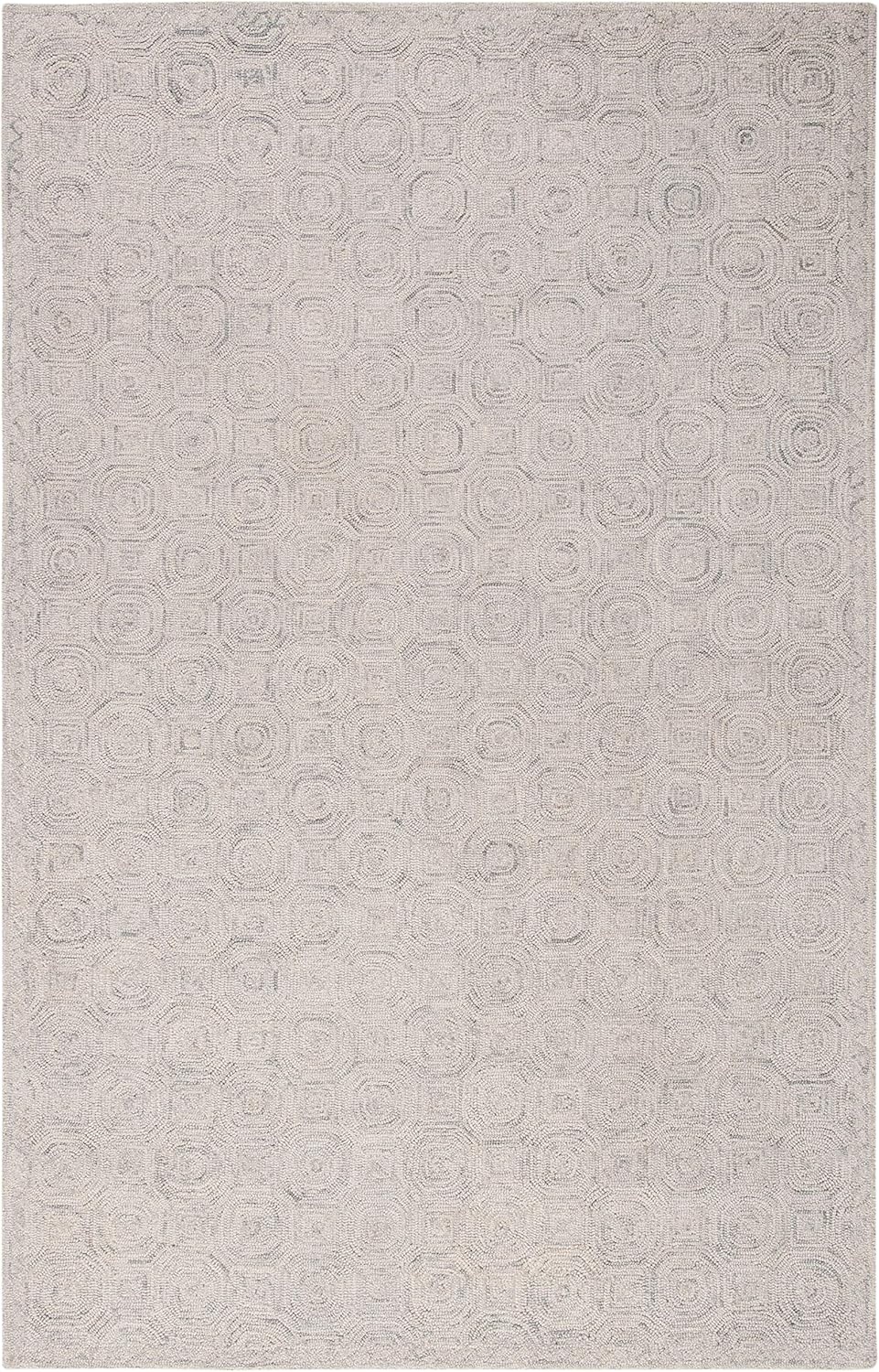 image:imageSAFAVIEH Area Rug 8x10 MicroLoop Collection Large Silver amp Grey Handmade Wool Ideal for Living Room Bedroom Office Dining Space MLP527GSilverGrey