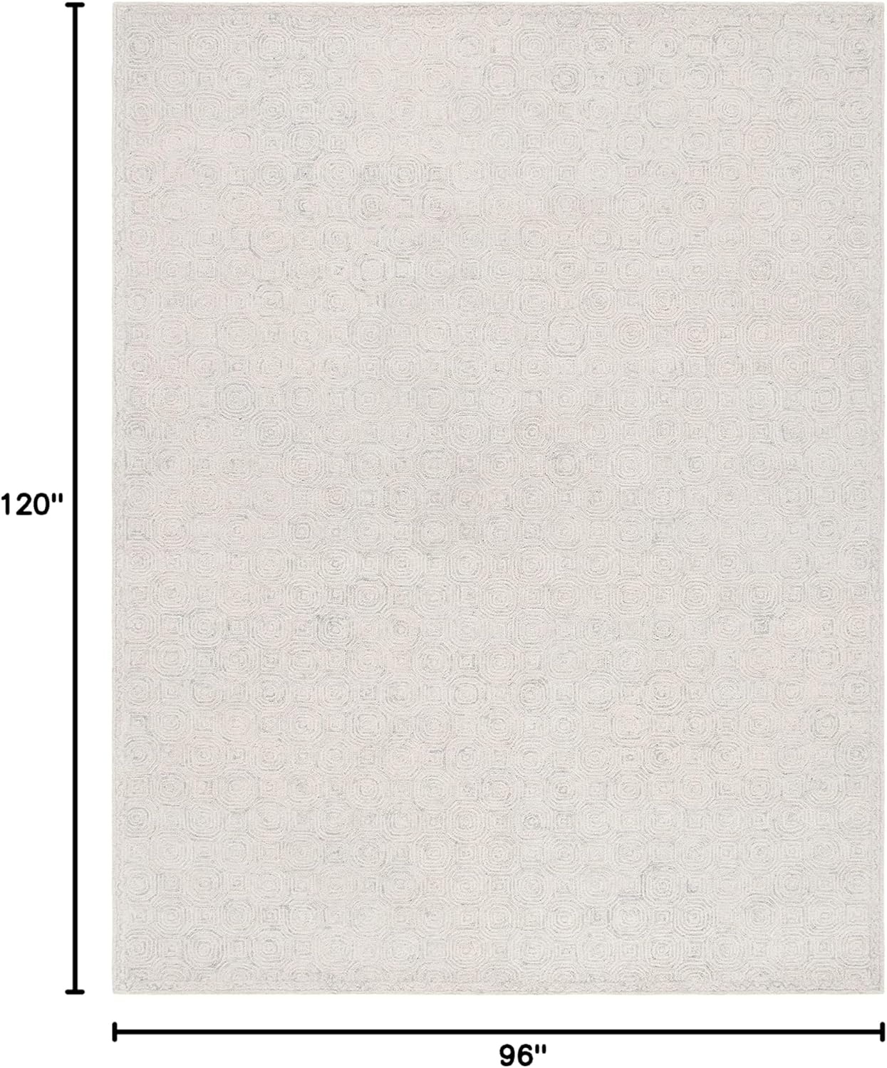 image:imageSAFAVIEH Area Rug 8x10 MicroLoop Collection Large Silver amp Grey Handmade Wool Ideal for Living Room Bedroom Office Dining Space MLP527GSilverGrey