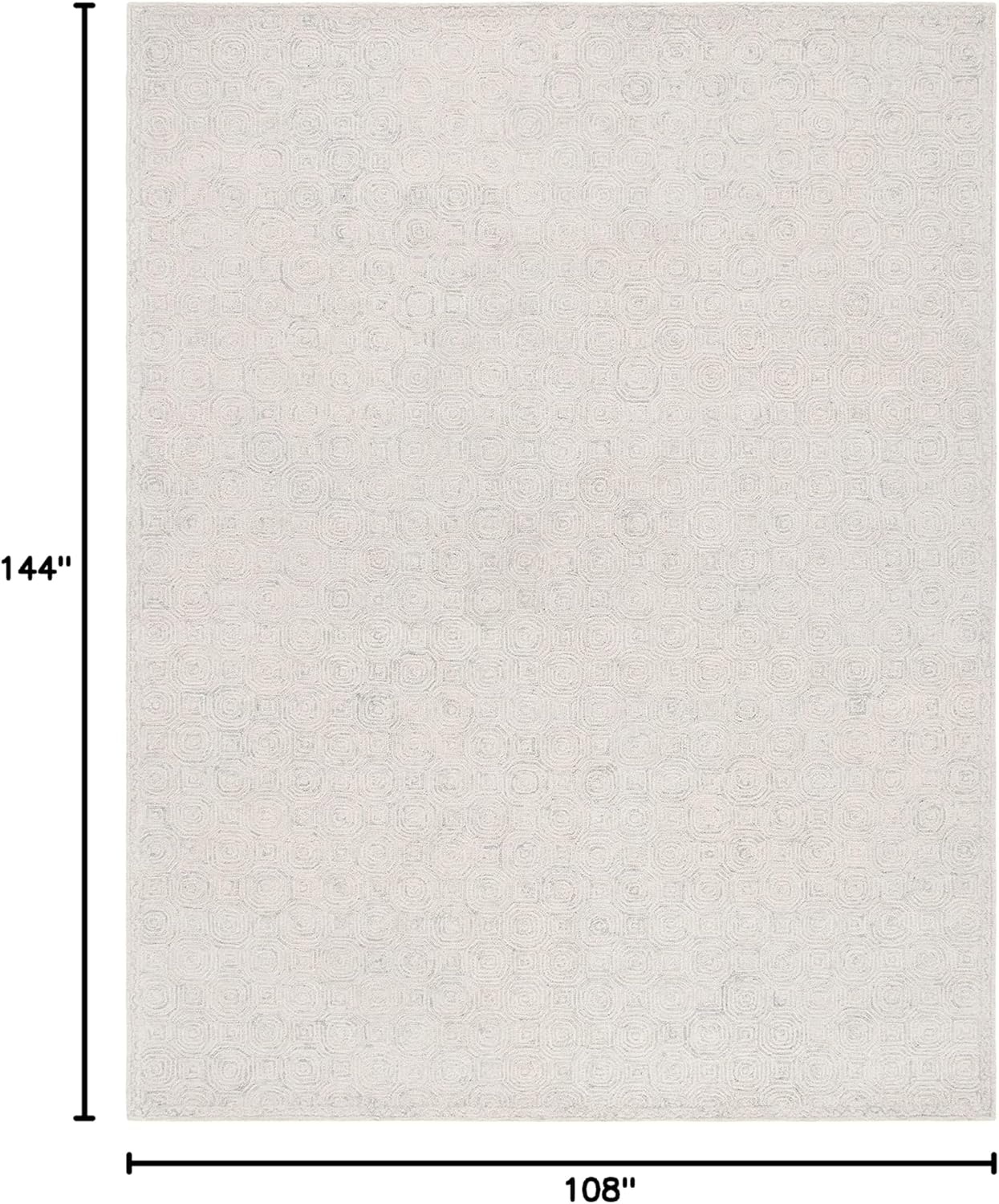 image:imageSAFAVIEH Area Rug 8x10 MicroLoop Collection Large Silver amp Grey Handmade Wool Ideal for Living Room Bedroom Office Dining Space MLP527GSilverGrey