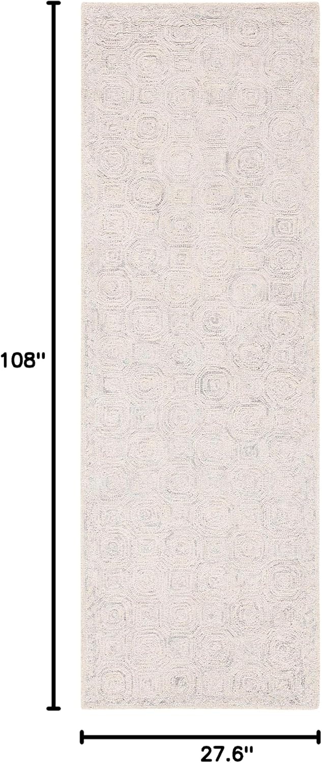 image:imageSAFAVIEH Area Rug 8x10 MicroLoop Collection Large Silver amp Grey Handmade Wool Ideal for Living Room Bedroom Office Dining Space MLP527GSilverGrey