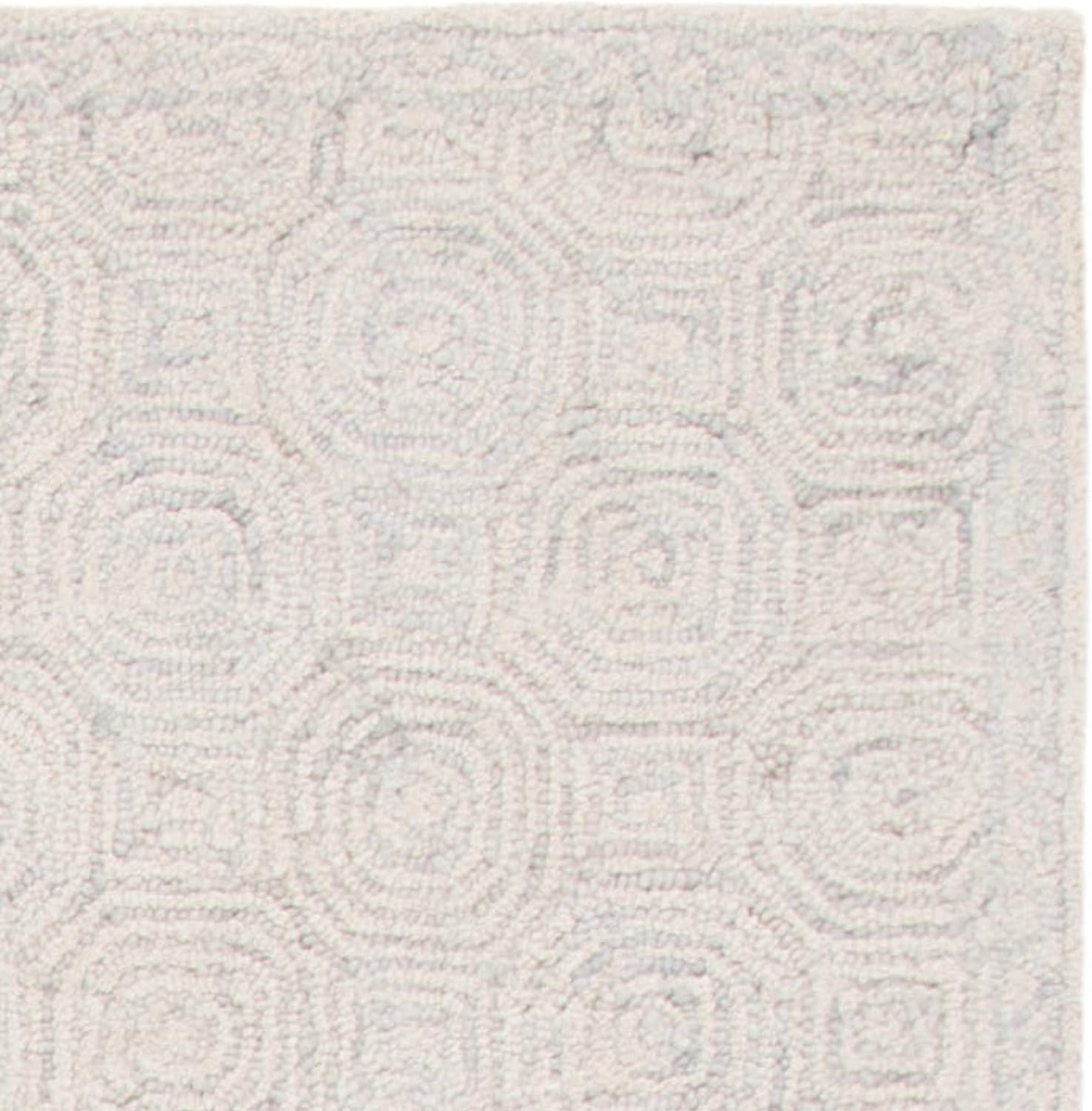image:imageSAFAVIEH Area Rug 8x10 MicroLoop Collection Large Silver amp Grey Handmade Wool Ideal for Living Room Bedroom Office Dining Space MLP527GSilverGrey