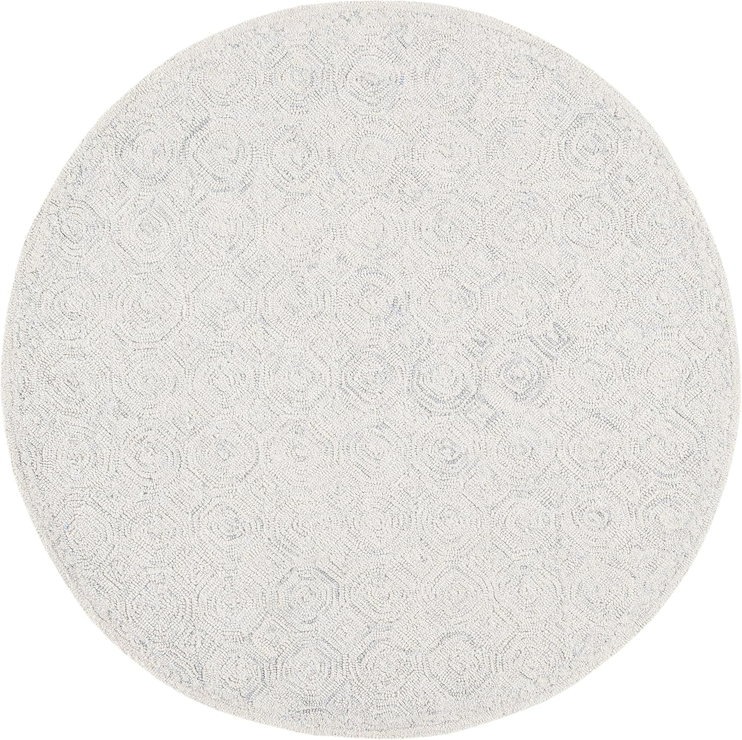 image:imageSAFAVIEH Area Rug 8x10 MicroLoop Collection Large Silver amp Grey Handmade Wool Ideal for Living Room Bedroom Office Dining Space MLP527GSilverGrey